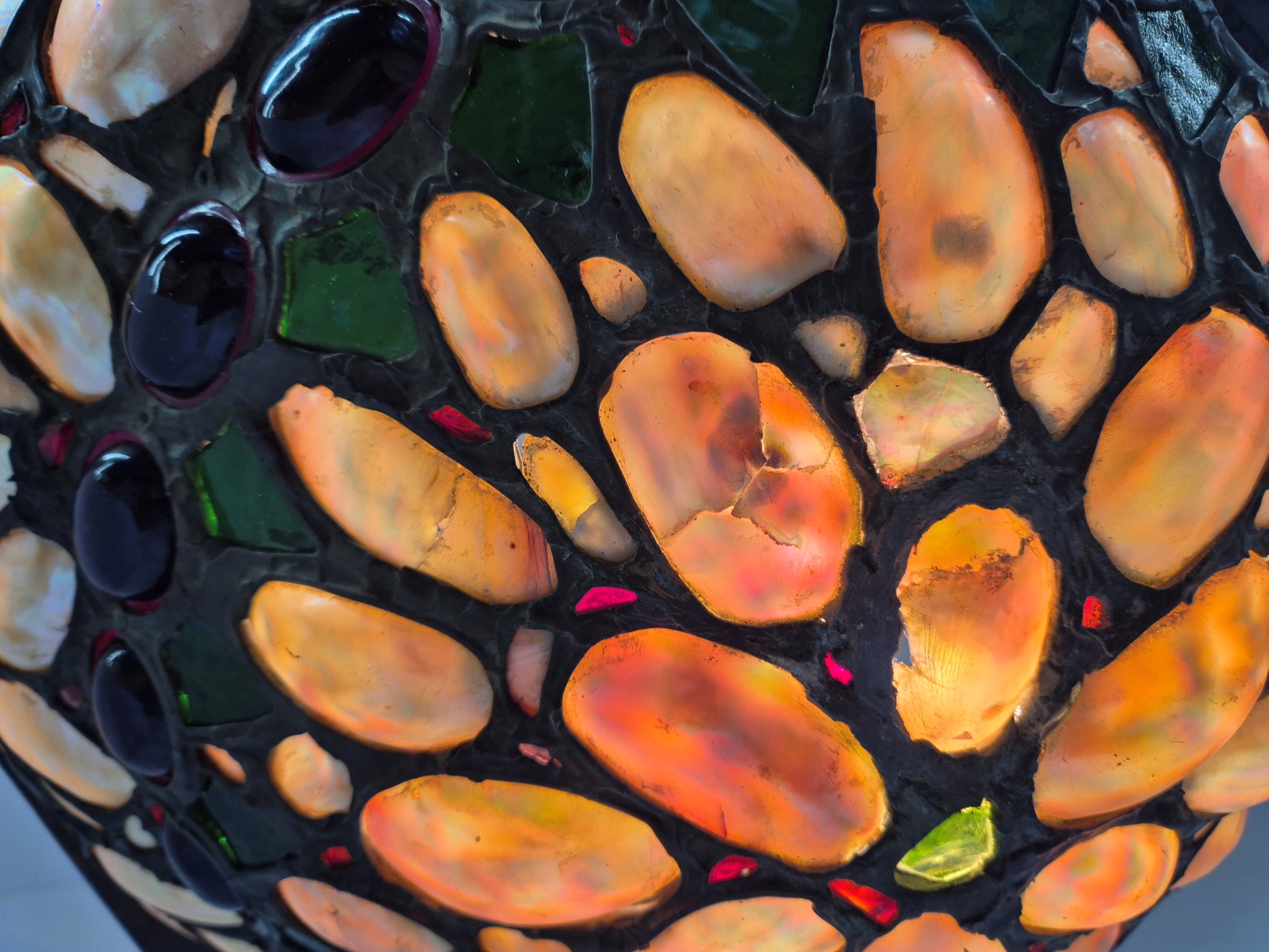 Style of Montelius | Abalone Shell Arts & Crafts Plafonnier | Continental c.1900 - Image 8