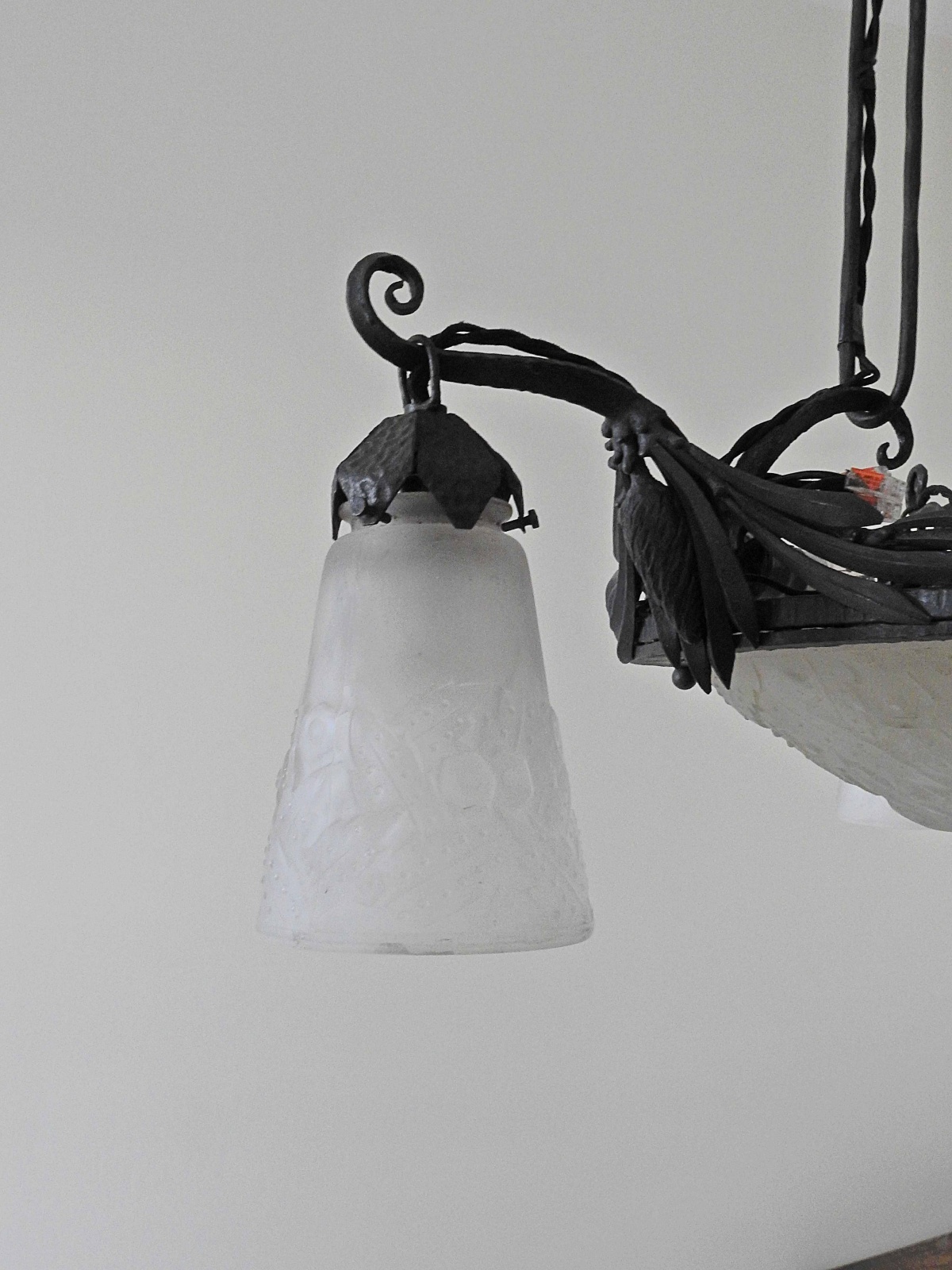 Muller Frères, Luneville | Art Deco Wrought-iron Chandelier | France c.1930 | SOLD - Image 4