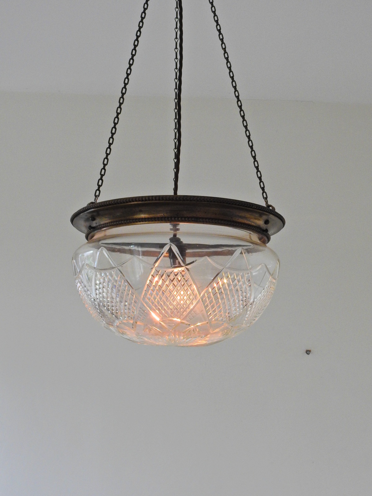 Unsigned | Edwardian Cut-Glass Plafonnier | England c.1905 | SOLD - Image 5