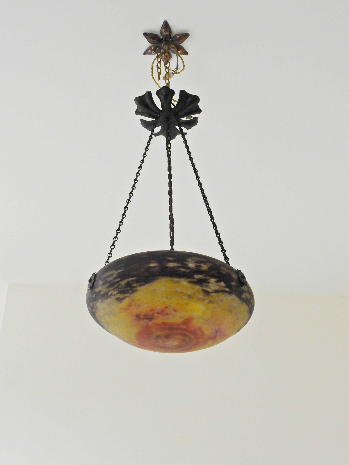 Daum Fréres, Nancy | Pate-de-verre Hanging Glass Plafonnier | SOLD - Image 2