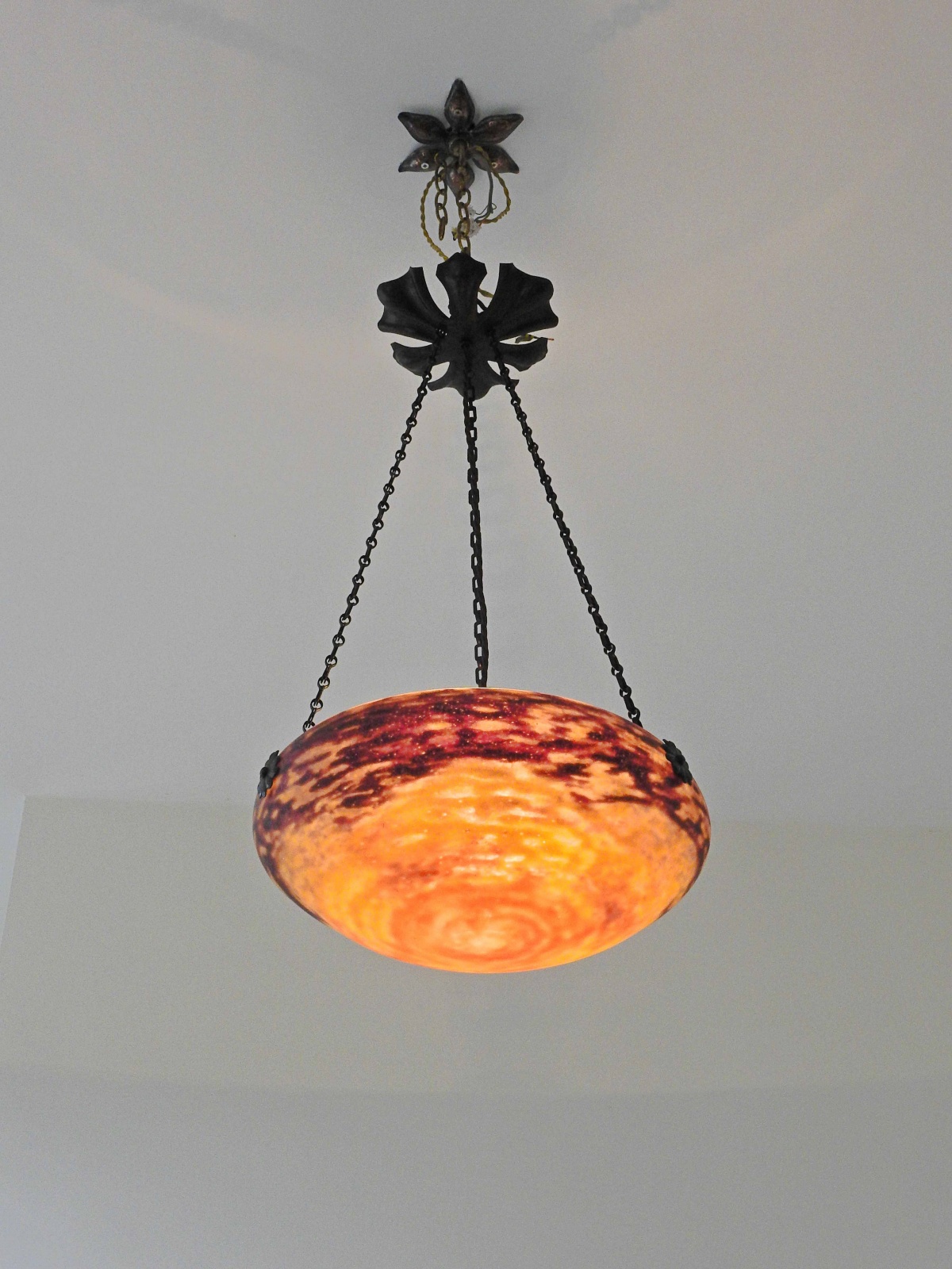 Daum Fréres, Nancy | Pate-de-verre Hanging Glass Plafonnier | SOLD - Image 3