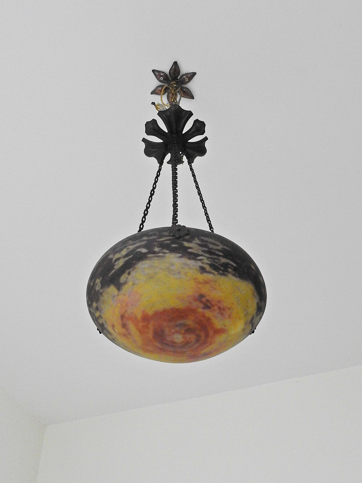 Daum Fréres, Nancy | Pate-de-verre Hanging Glass Plafonnier | SOLD - Image 4