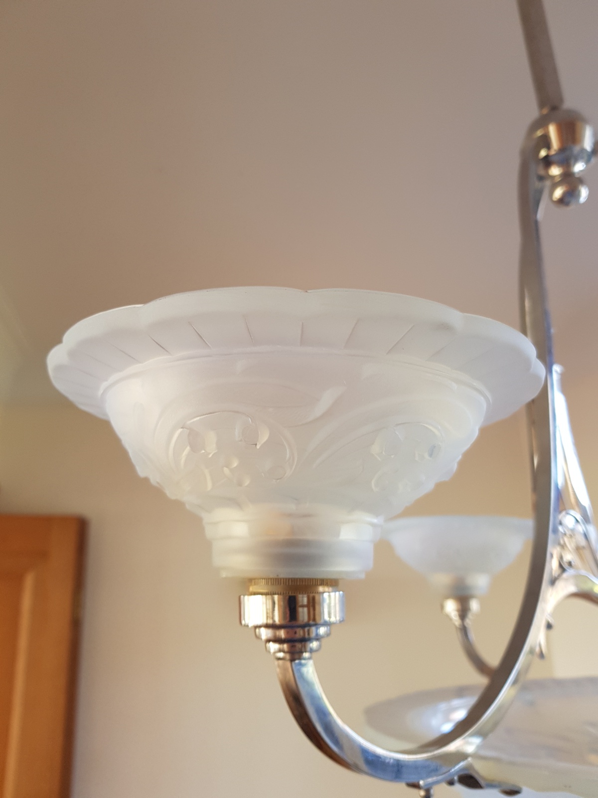 Pierre Maynadier, Paris | Opalescent Glass Art Deco Chandelier | France c.1930 | SOLD - Image 9