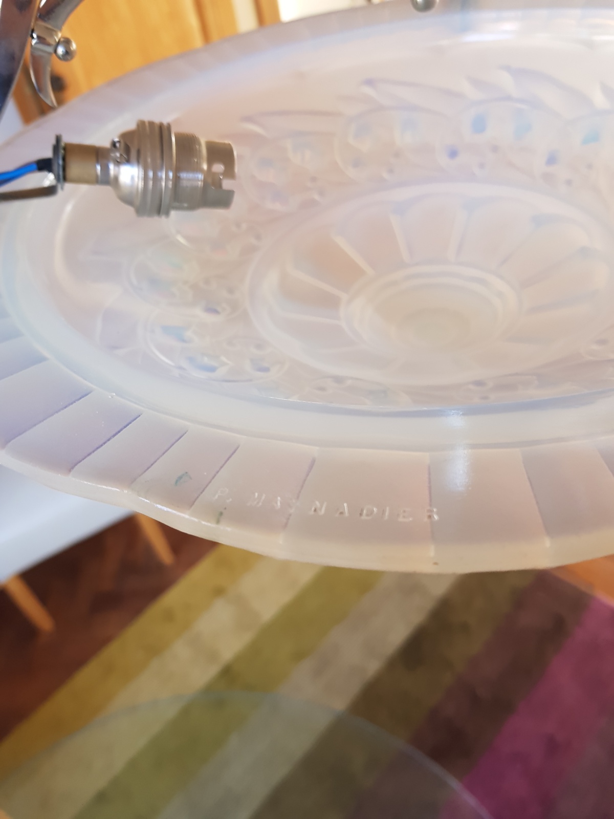 Pierre Maynadier, Paris | Opalescent Glass Art Deco Chandelier | France c.1930 | SOLD - Image 11