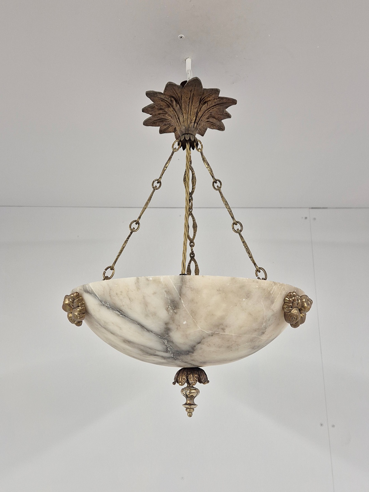 Unsigned | Small Neoclassical Alabaster Plafonnier | France Early c.20th | SOLD - Image 3