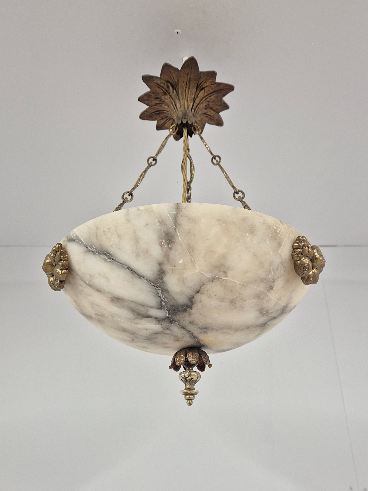 Unsigned | Small Neoclassical Alabaster Plafonnier | France Early c.20th | SOLD - Image 5