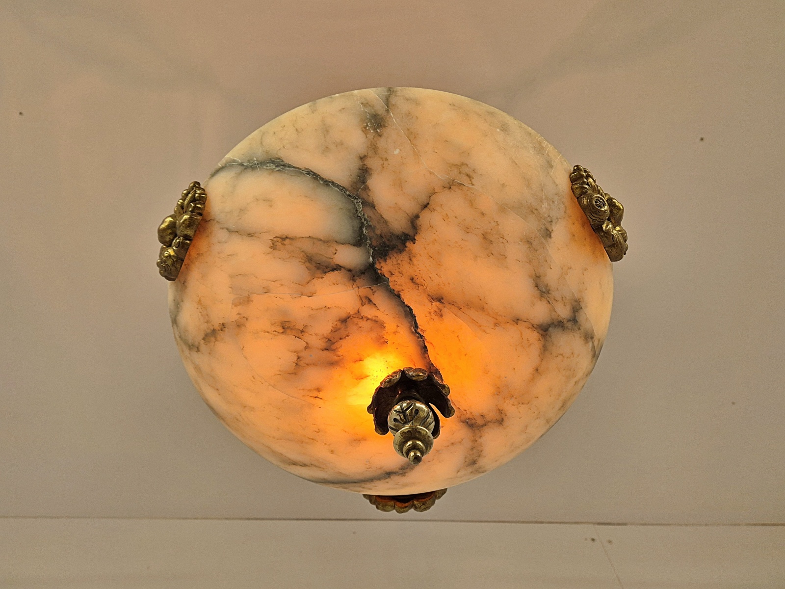 Unsigned | Small Neoclassical Alabaster Plafonnier | France Early c.20th | SOLD - Image 8