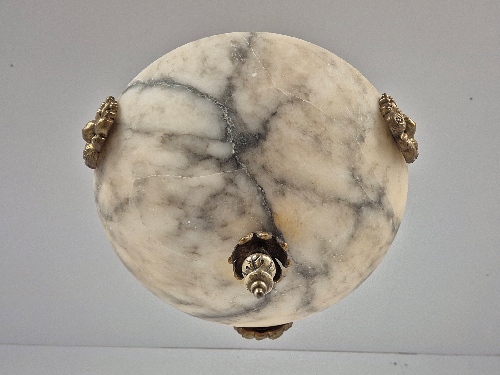 Unsigned | Small Neoclassical Alabaster Plafonnier | France Early c.20th | SOLD - Image 9