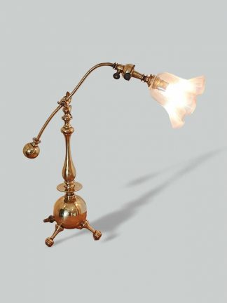 Unsigned |  Cast Brass "Gas" Table Lamp | England c.1895