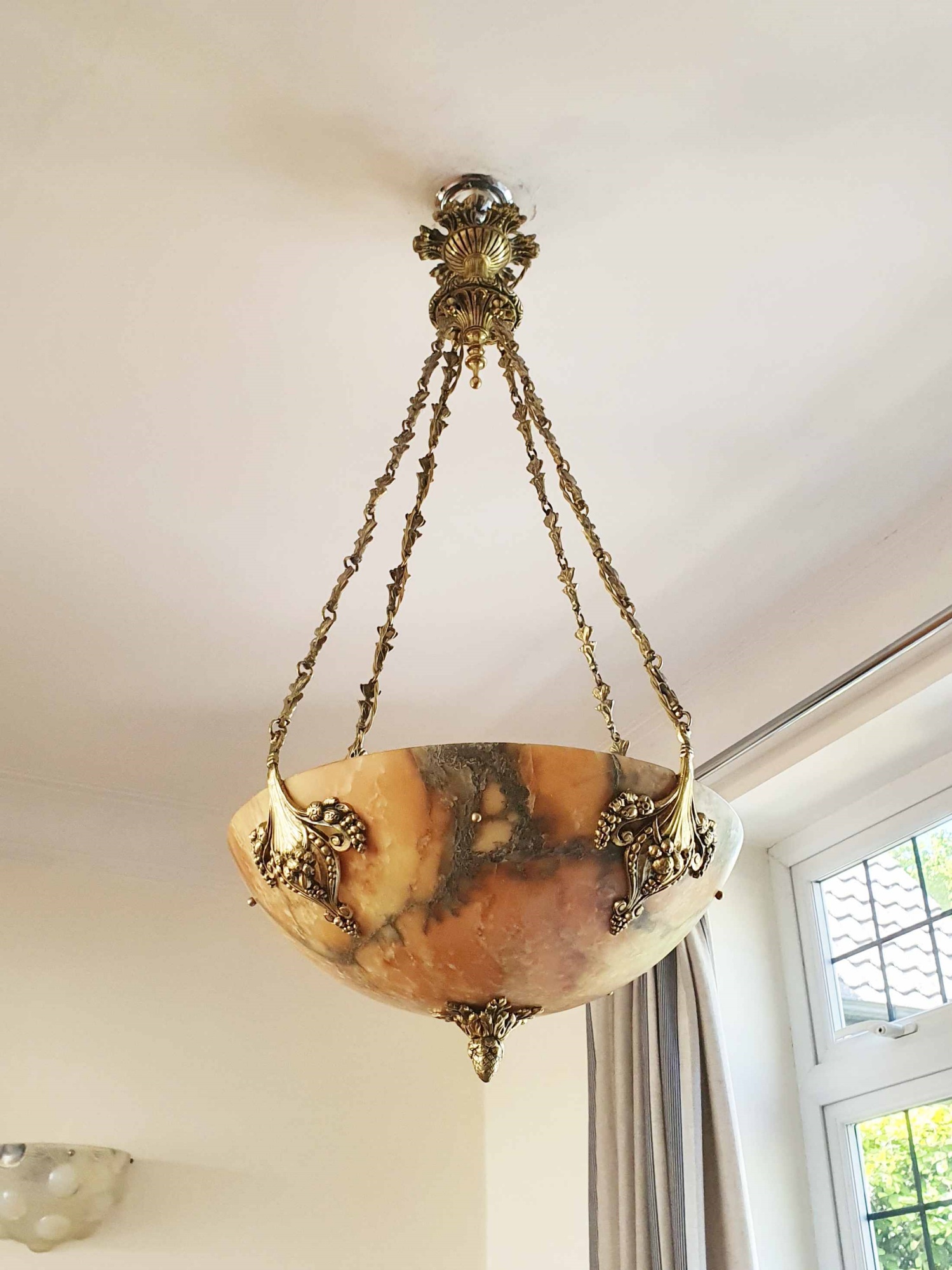 Fonderies de Bronze, Nanterre & Lyon | Decorative Neoclassical Alabaster Plafonnier | France c.1925 | SOLD - Image 2