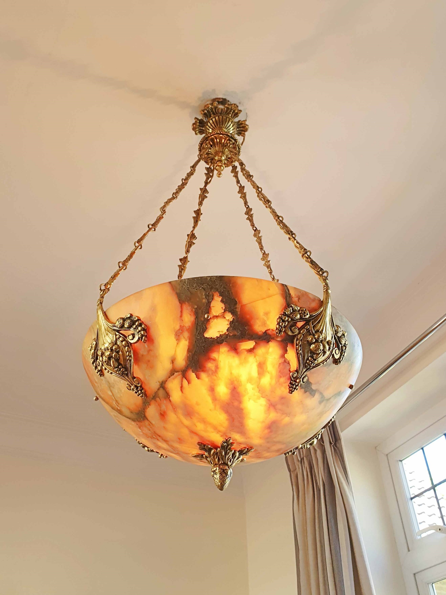 Fonderies de Bronze, Nanterre & Lyon | Decorative Neoclassical Alabaster Plafonnier | France c.1925 | SOLD - Image 5