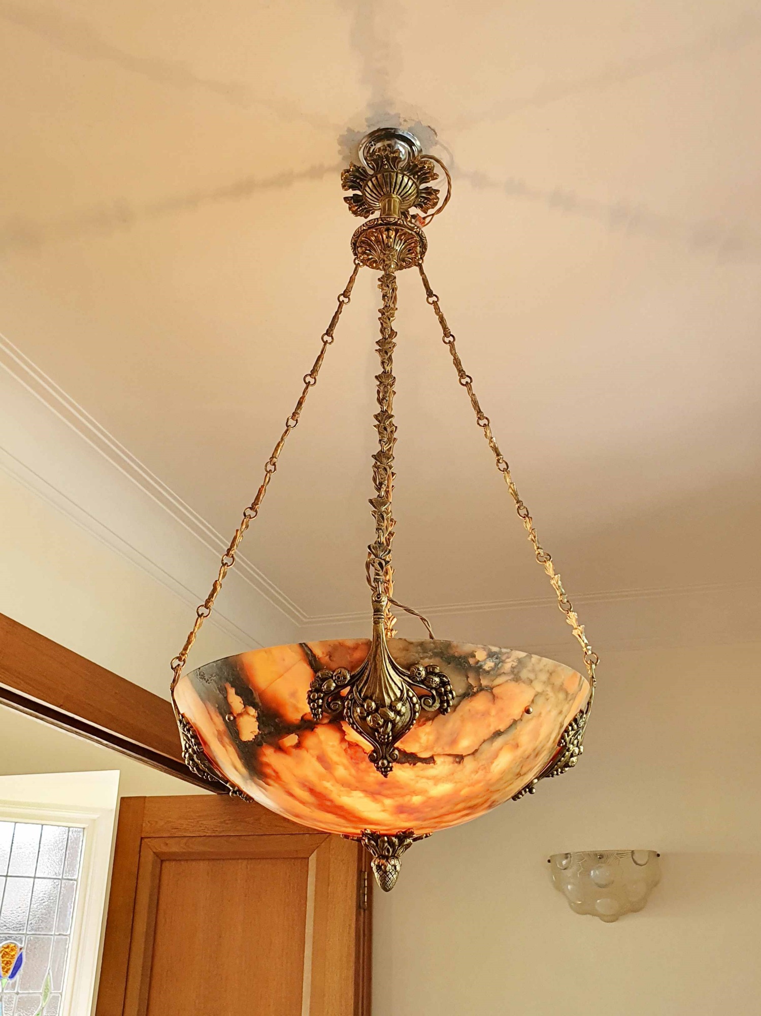 Fonderies de Bronze, Nanterre & Lyon | Decorative Neoclassical Alabaster Plafonnier | France c.1925 | SOLD - Image 9