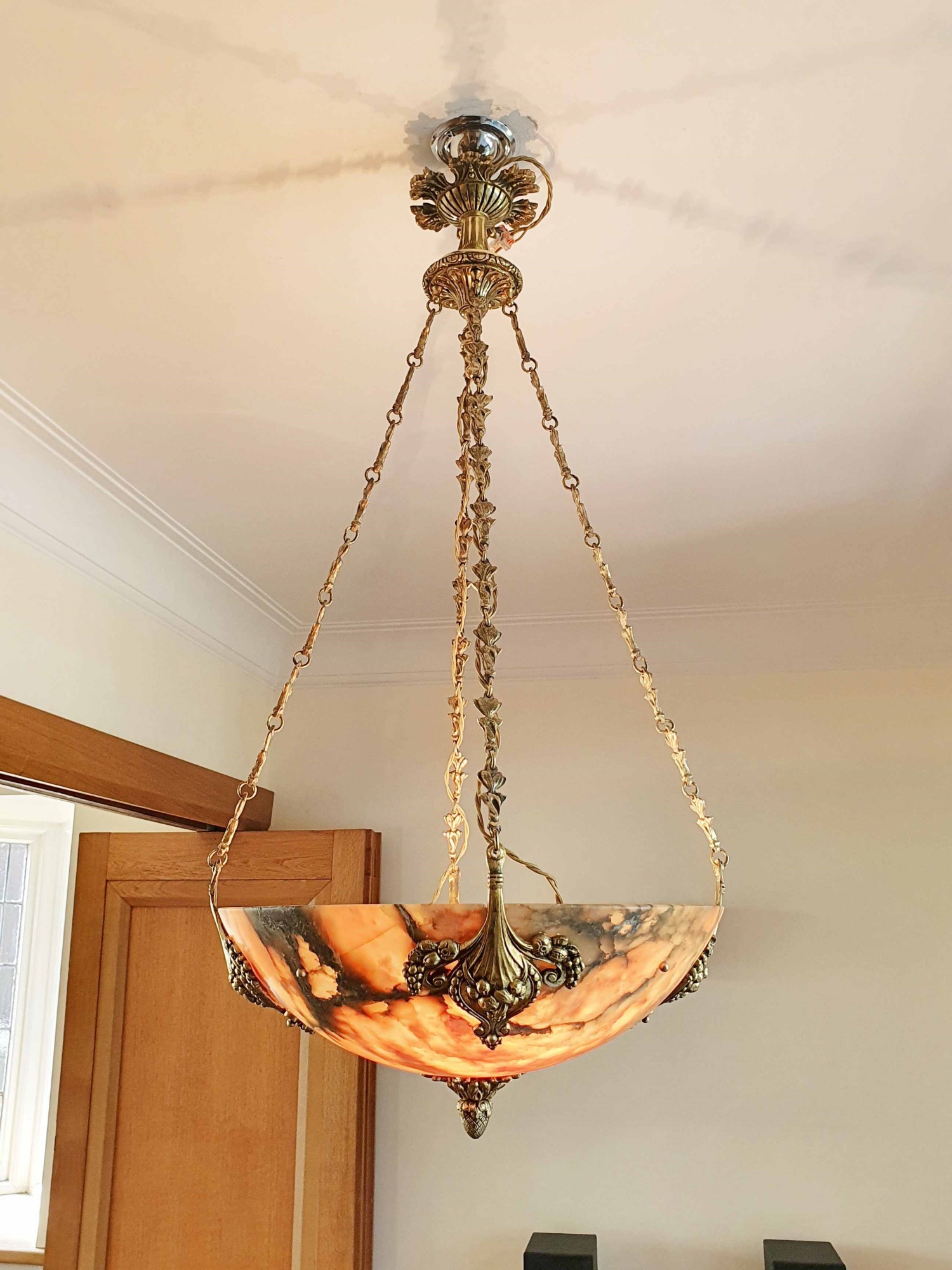 Fonderies de Bronze, Nanterre & Lyon | Decorative Neoclassical Alabaster Plafonnier | France c.1925 | SOLD - Image 11