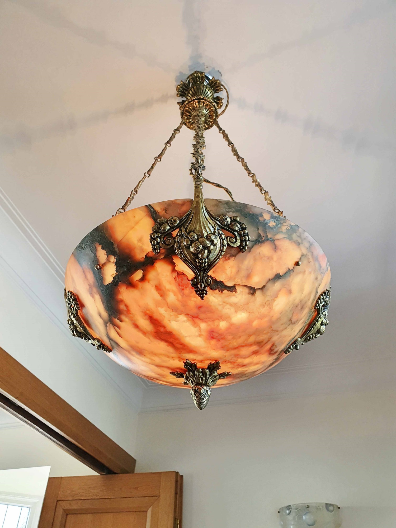 Fonderies de Bronze, Nanterre & Lyon | Decorative Neoclassical Alabaster Plafonnier | France c.1925 | SOLD - Image 13