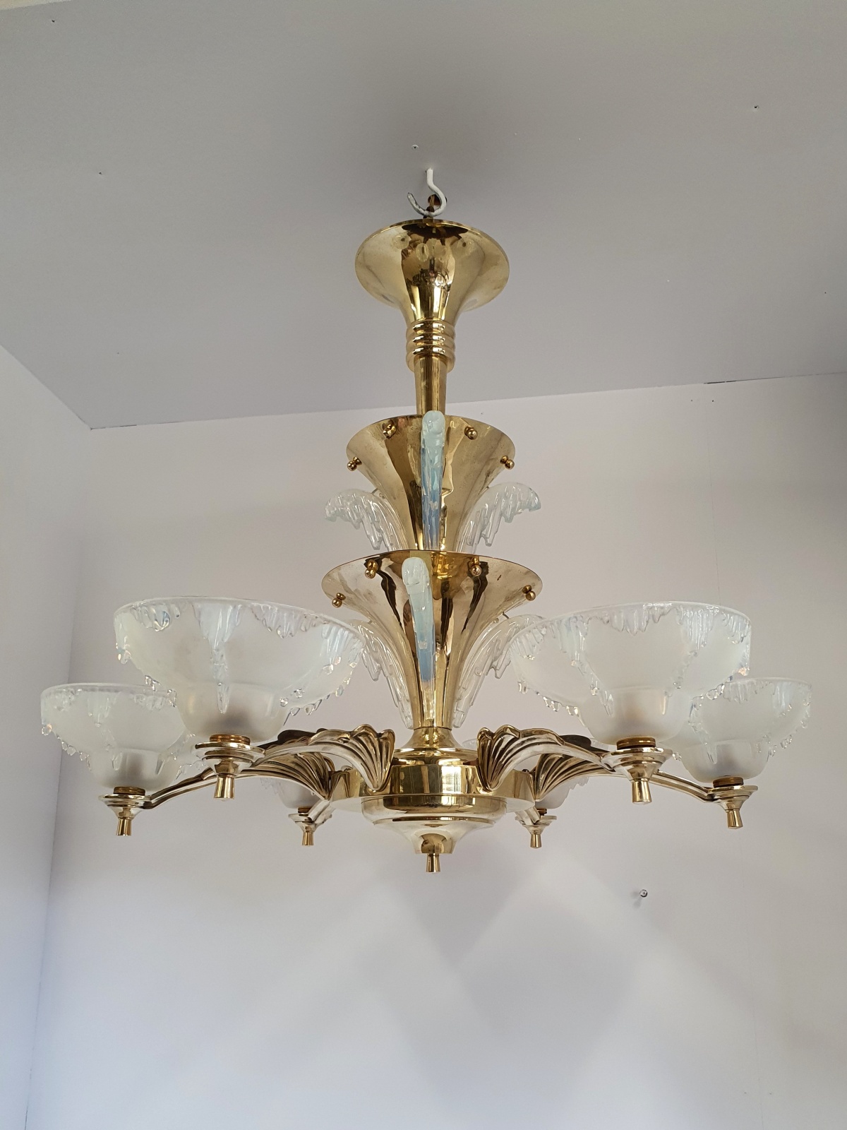 Ezan (Jean Gauthier) | Large Art Deco "Waterfall" Chandelier | France c.1935 - Image 3