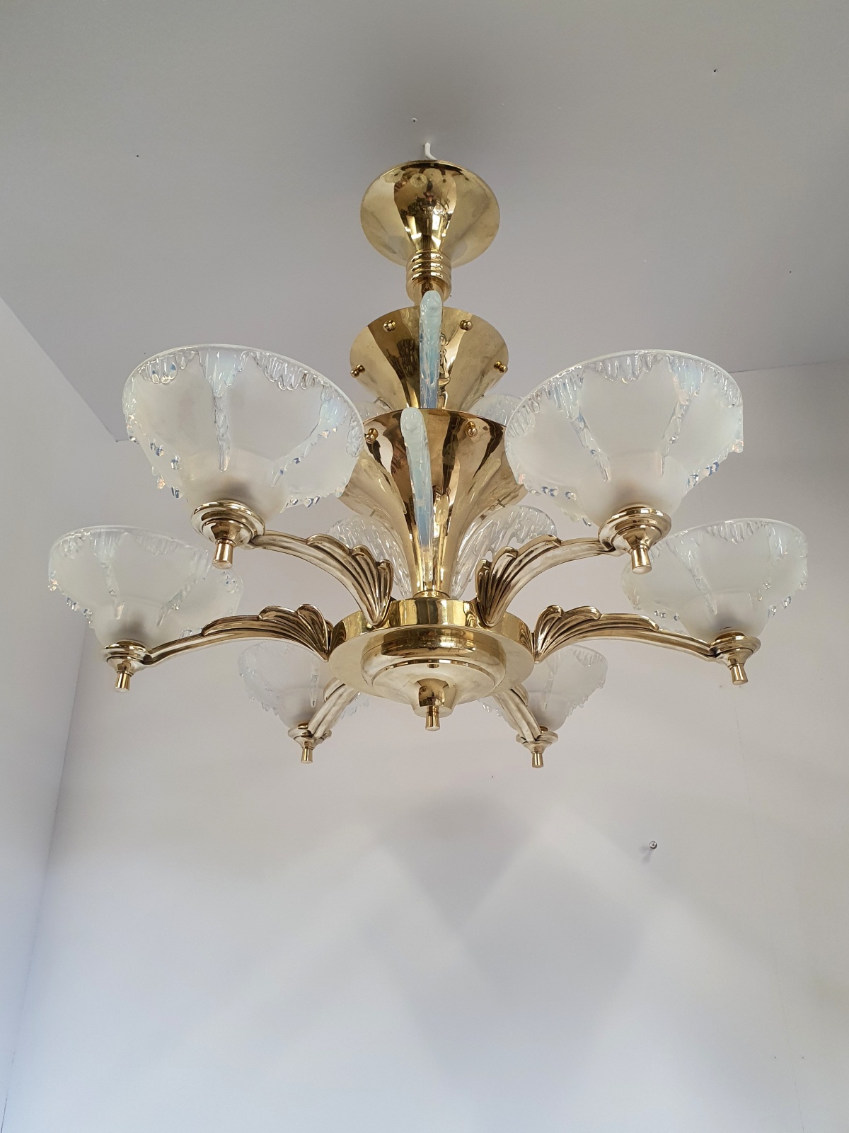 Ezan (Jean Gauthier) | Large Art Deco "Waterfall" Chandelier | France c.1935 - Image 5