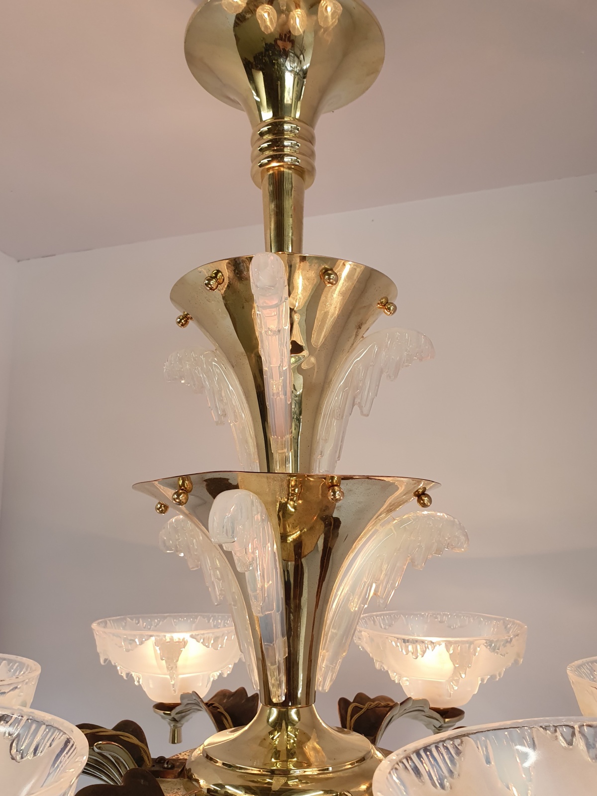 Ezan (Jean Gauthier) | Large Art Deco "Waterfall" Chandelier | France c.1935 - Image 6