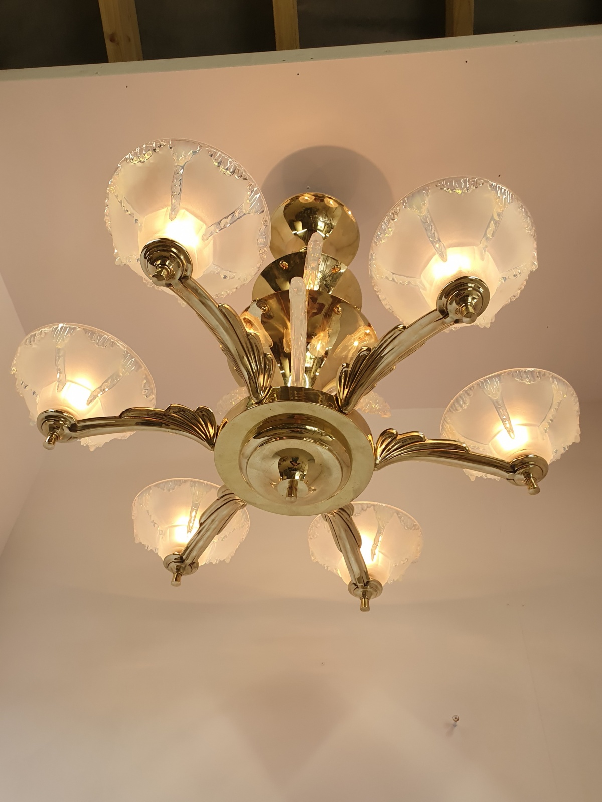 Ezan (Jean Gauthier) | Large Art Deco "Waterfall" Chandelier | France c.1935 - Image 8