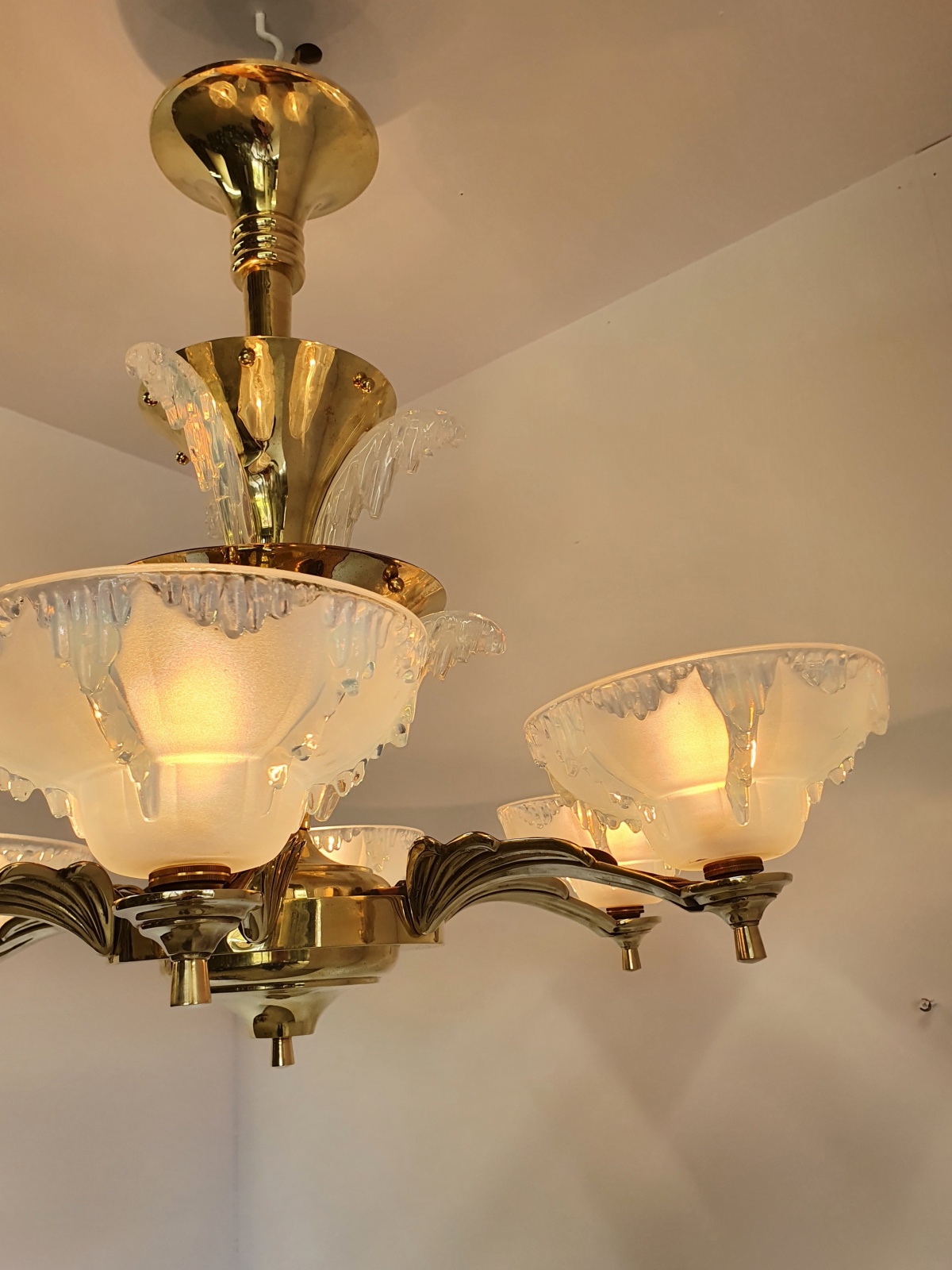 Ezan (Jean Gauthier) | Large Art Deco "Waterfall" Chandelier | France c.1935 - Image 10