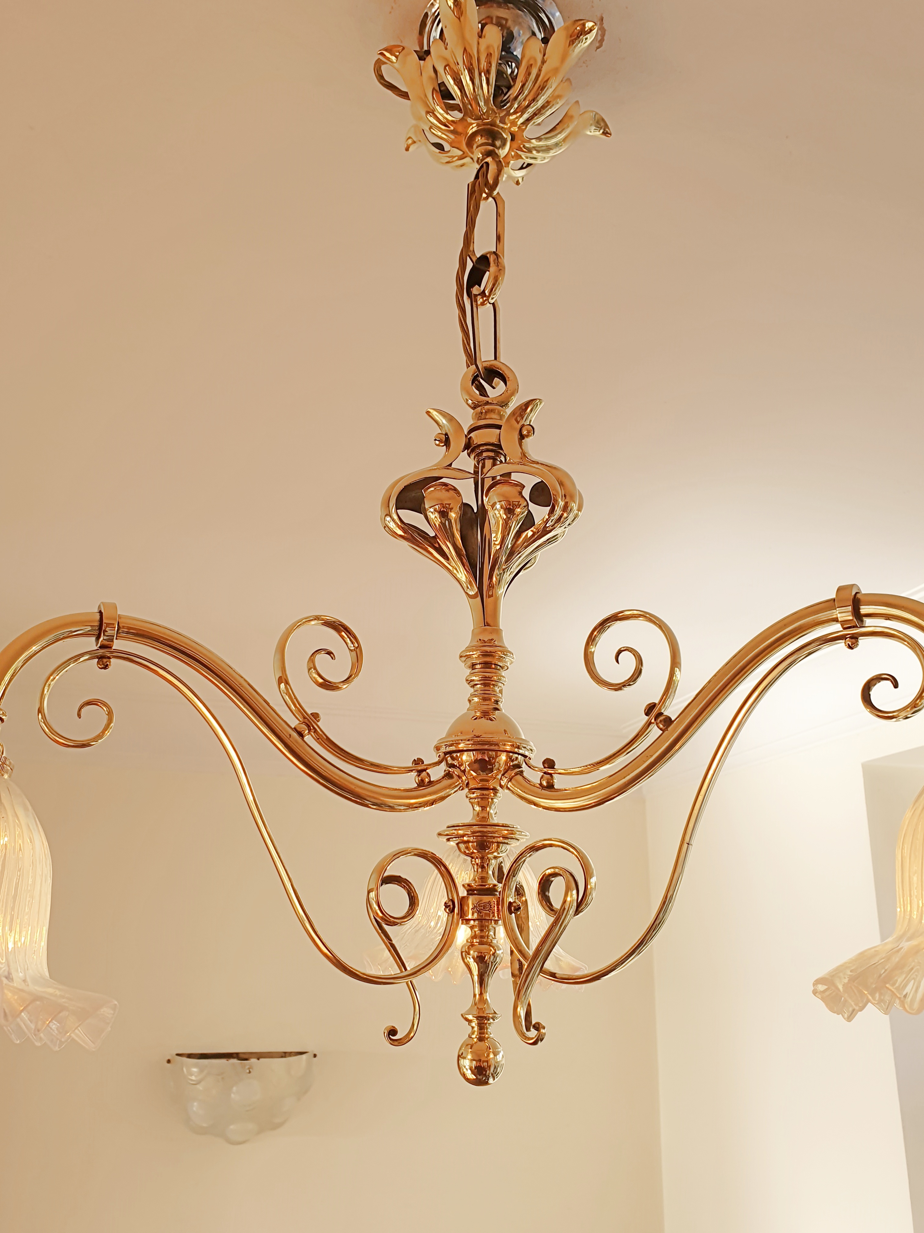Best & Lloyd, Birmingham | Art Nouveau 3-Branch Ceiling Light | England c.1900 | SOLD - Image 7