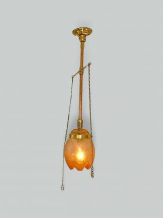 Veritas Lampworks | 2 Brass Gas Ceiling Lights | England c.1905