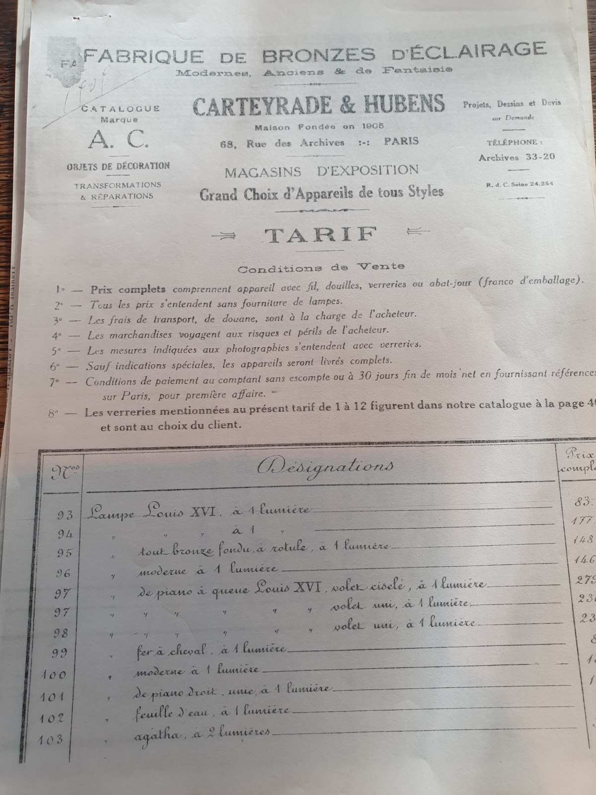 Carteyrade & Hubens, Paris | 2 Gilt-Brass Wall Lights | France c.1910-30 | SOLD - Image 5