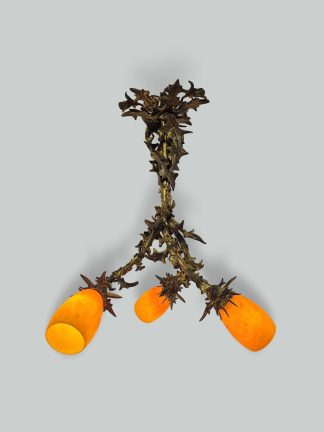 Attributed Louis Majorelle with Daum Frères, Nancy | Bronze Ceiling Light | France c.1910