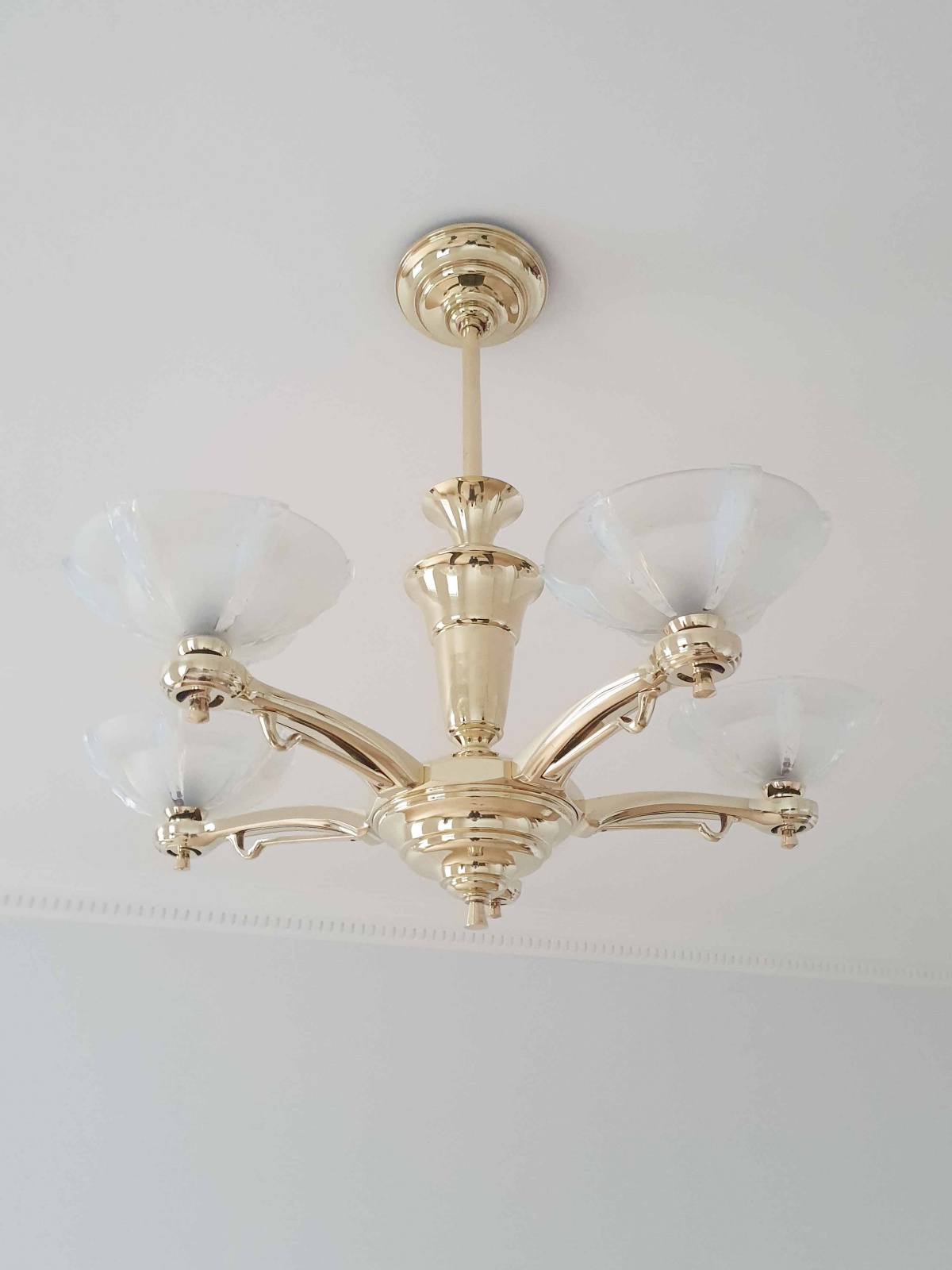 Ezan (Jean Gauthier) | 5-Branch Art Deco Chandelier | France c.1935 | SOLD - Image 3