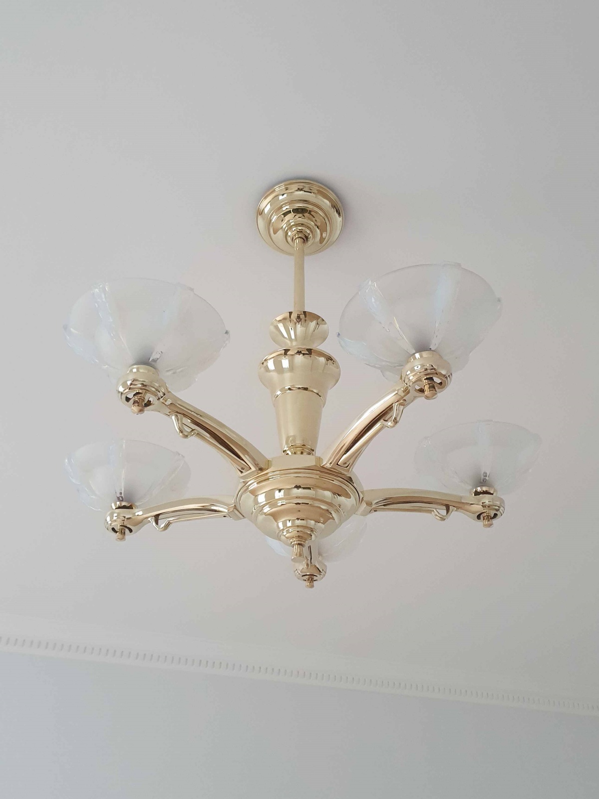 Ezan (Jean Gauthier) | 5-Branch Art Deco Chandelier | France c.1935 | SOLD - Image 5