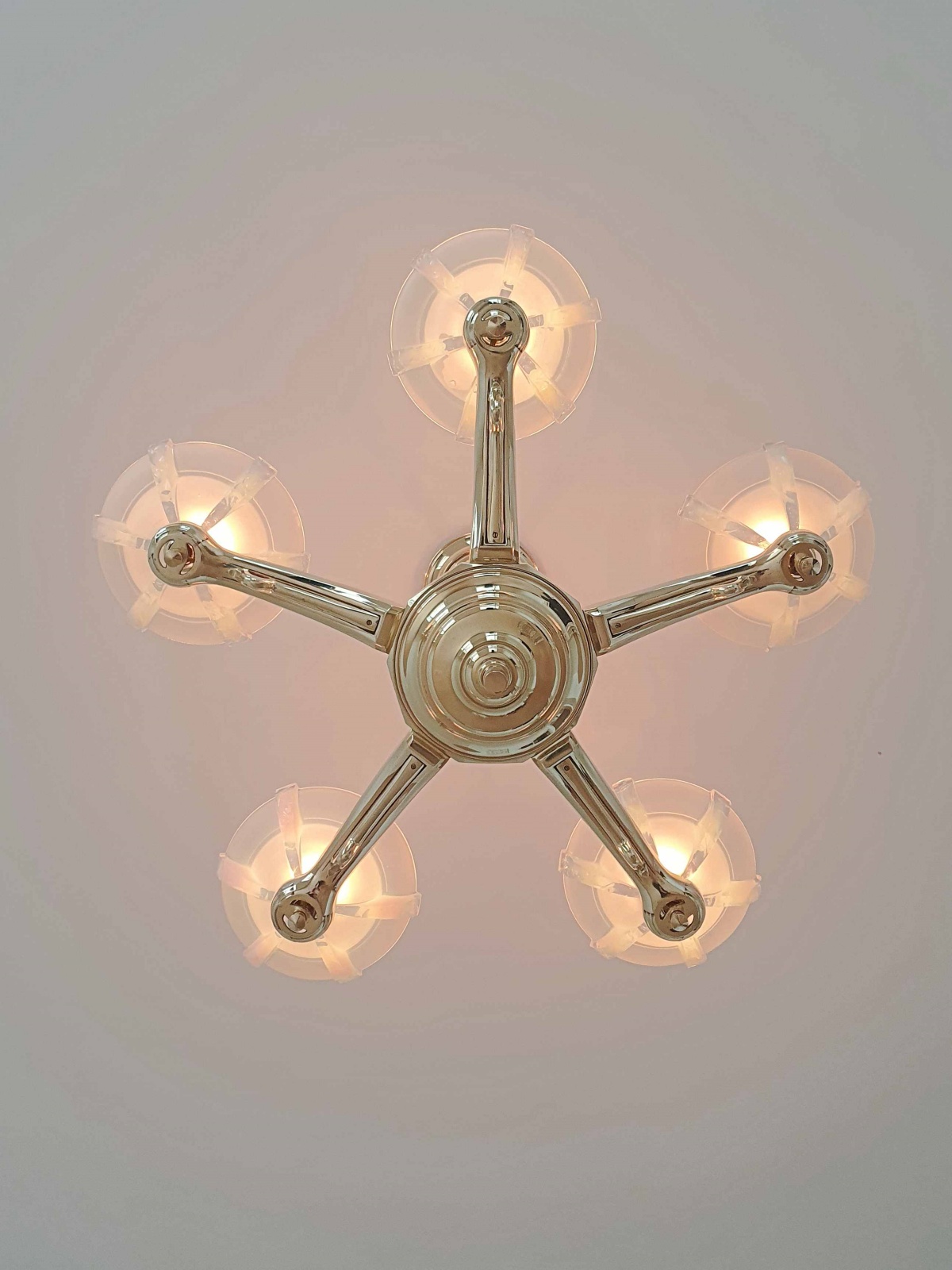 Ezan (Jean Gauthier) | 5-Branch Art Deco Chandelier | France c.1935 | SOLD - Image 6