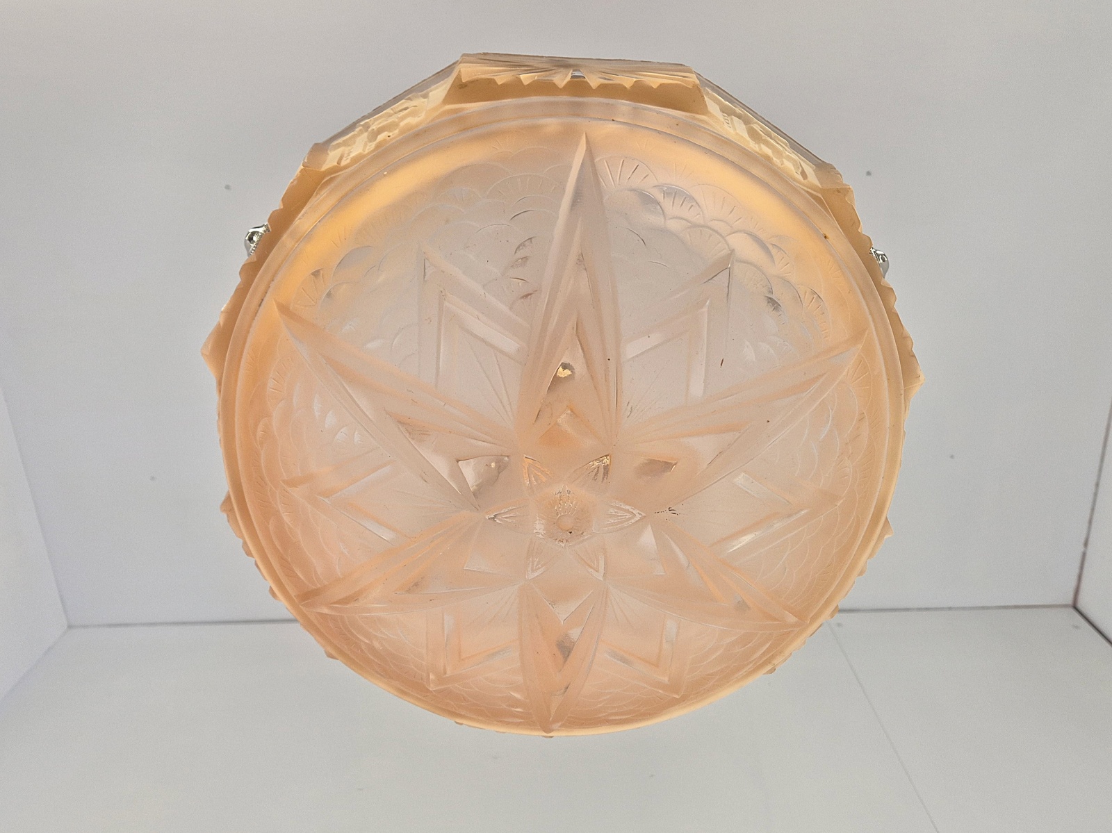 Muller Frères, Luneville | Apricot-coloured Art Deco Plafonnier | France c.1925 | SOLD - Image 9