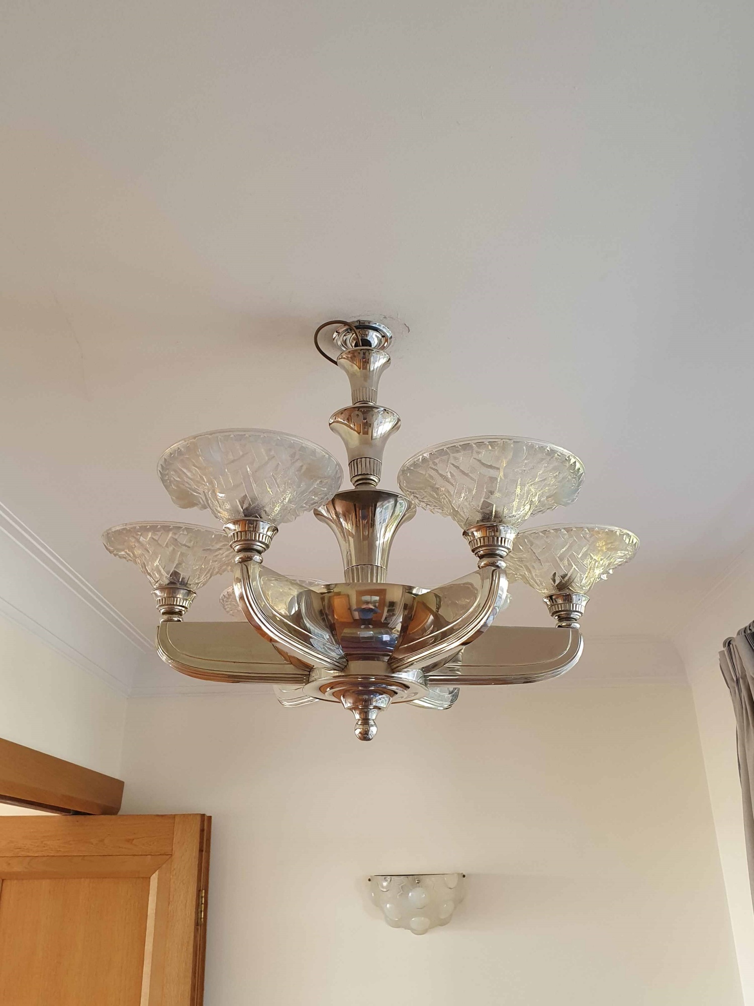 Henri Petitot & Hanots | Art Deco Modernist Chandelier | France c.1935 - Image 2