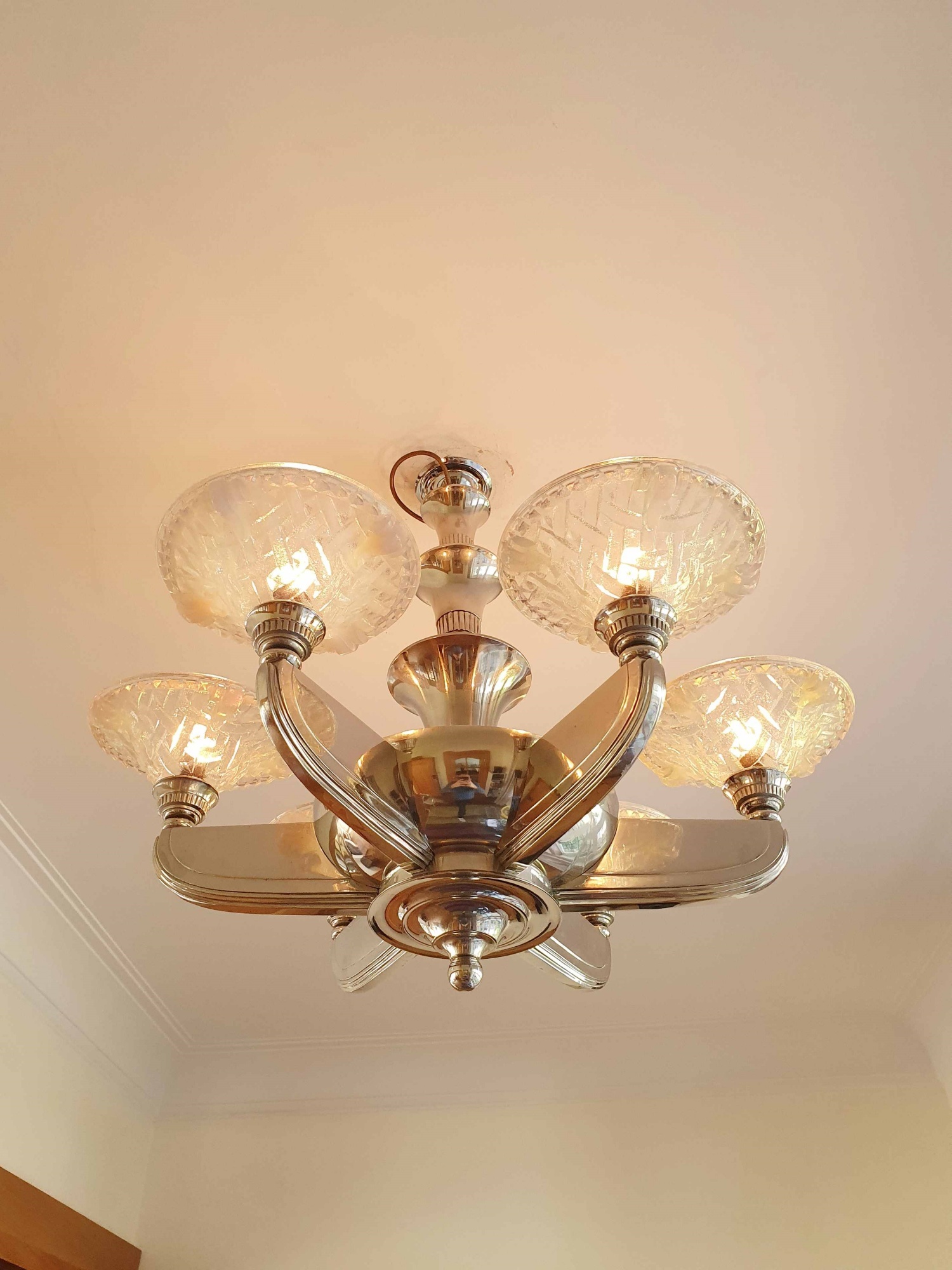 Henri Petitot & Hanots | Art Deco Modernist Chandelier | France c.1935 - Image 3