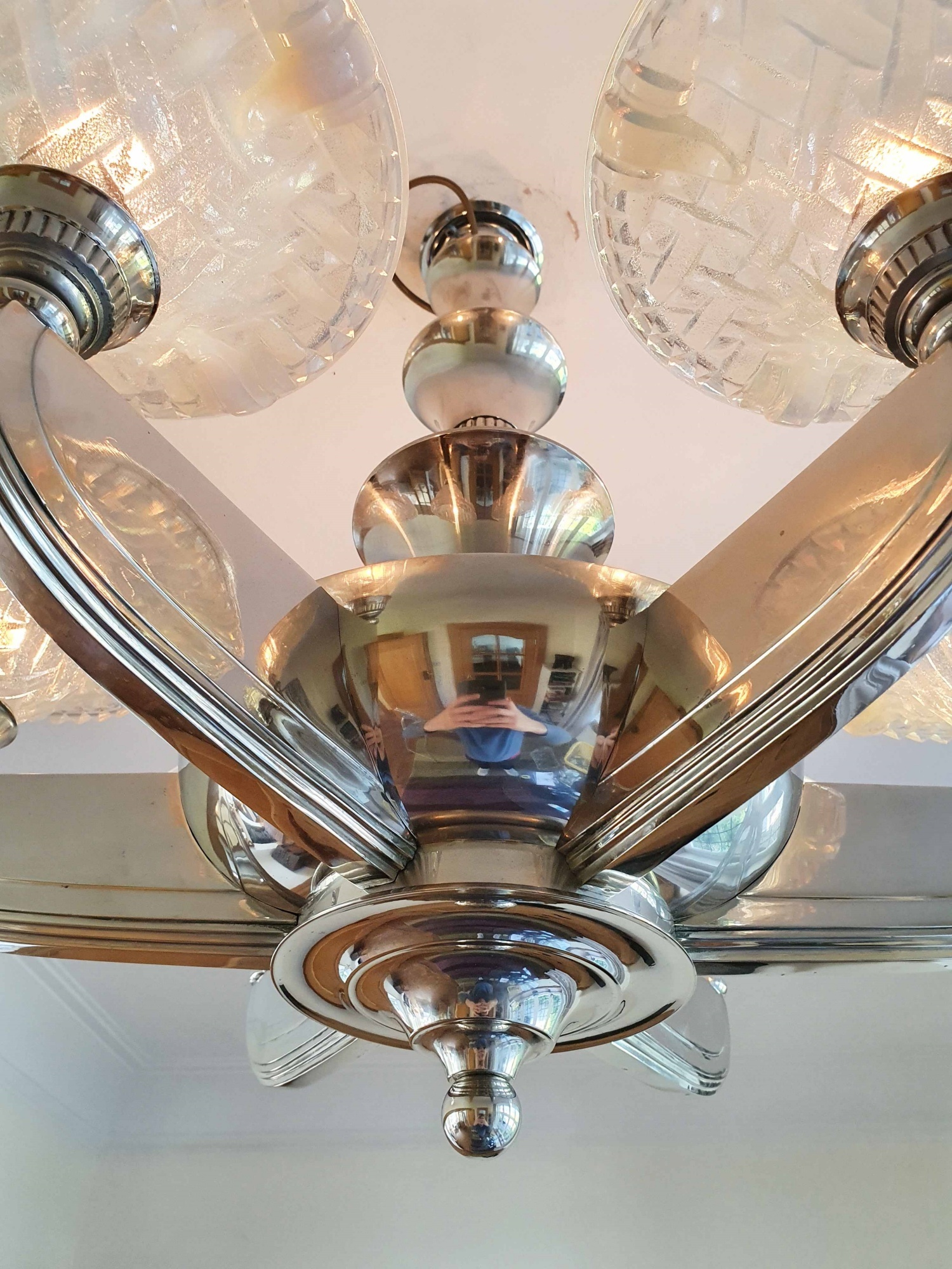 Henri Petitot & Hanots | Art Deco Modernist Chandelier | France c.1935 - Image 5