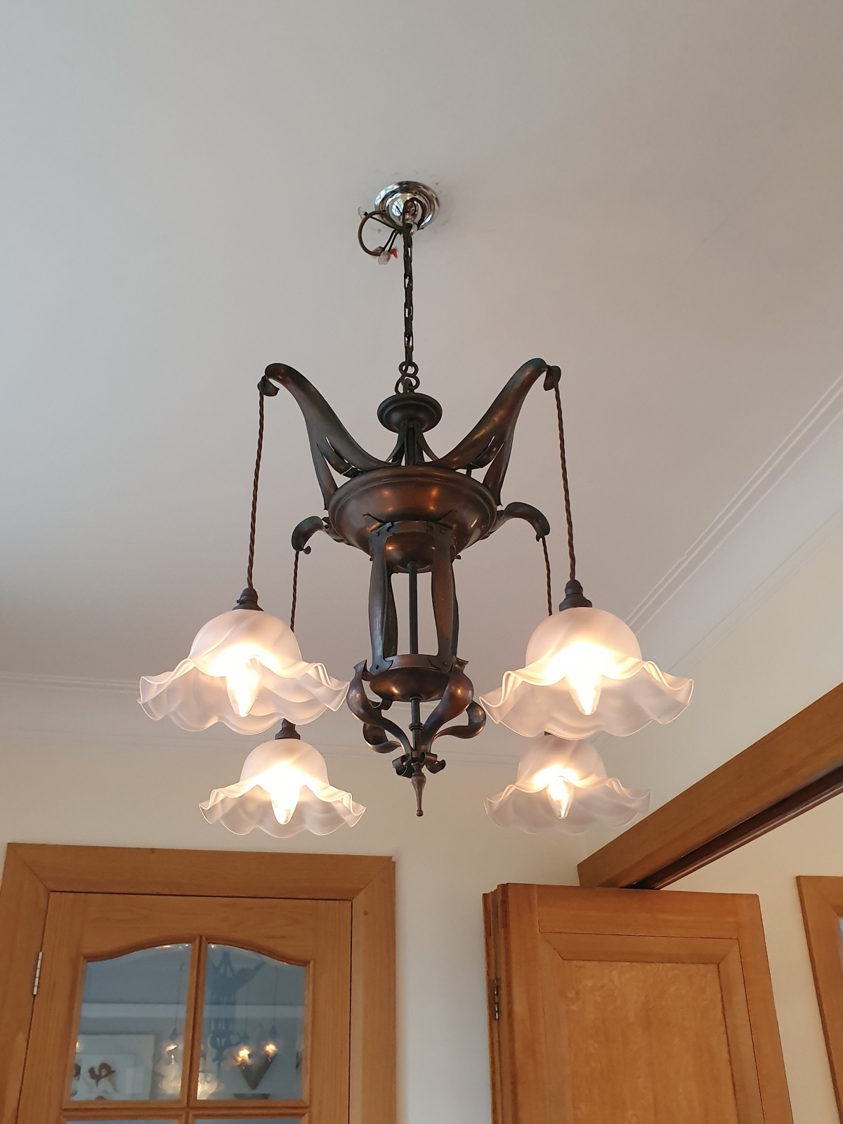 Style of Jesson, Birkett & Co. Ltd | Arts & Crafts Ceiling Light | England c.1900 | SOLD - Image 3