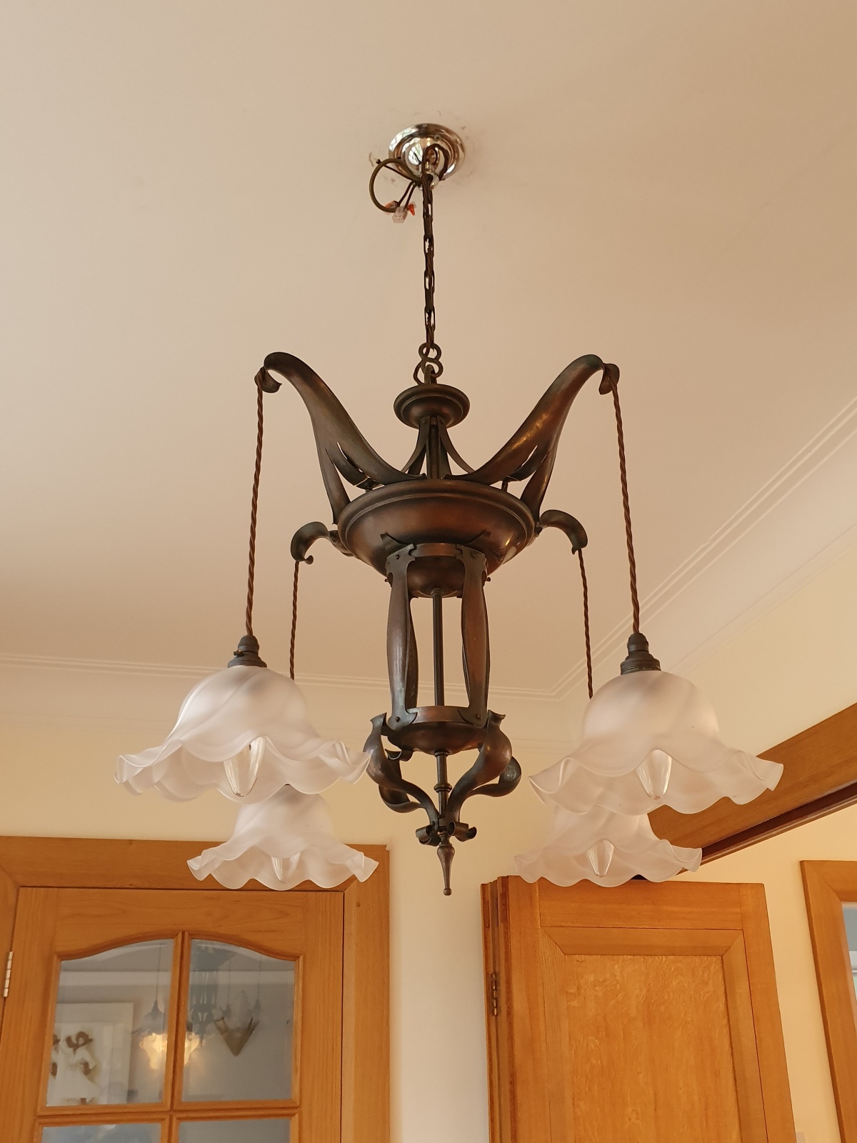 Style of Jesson, Birkett & Co. Ltd | Arts & Crafts Ceiling Light | England c.1900 | SOLD - Image 4