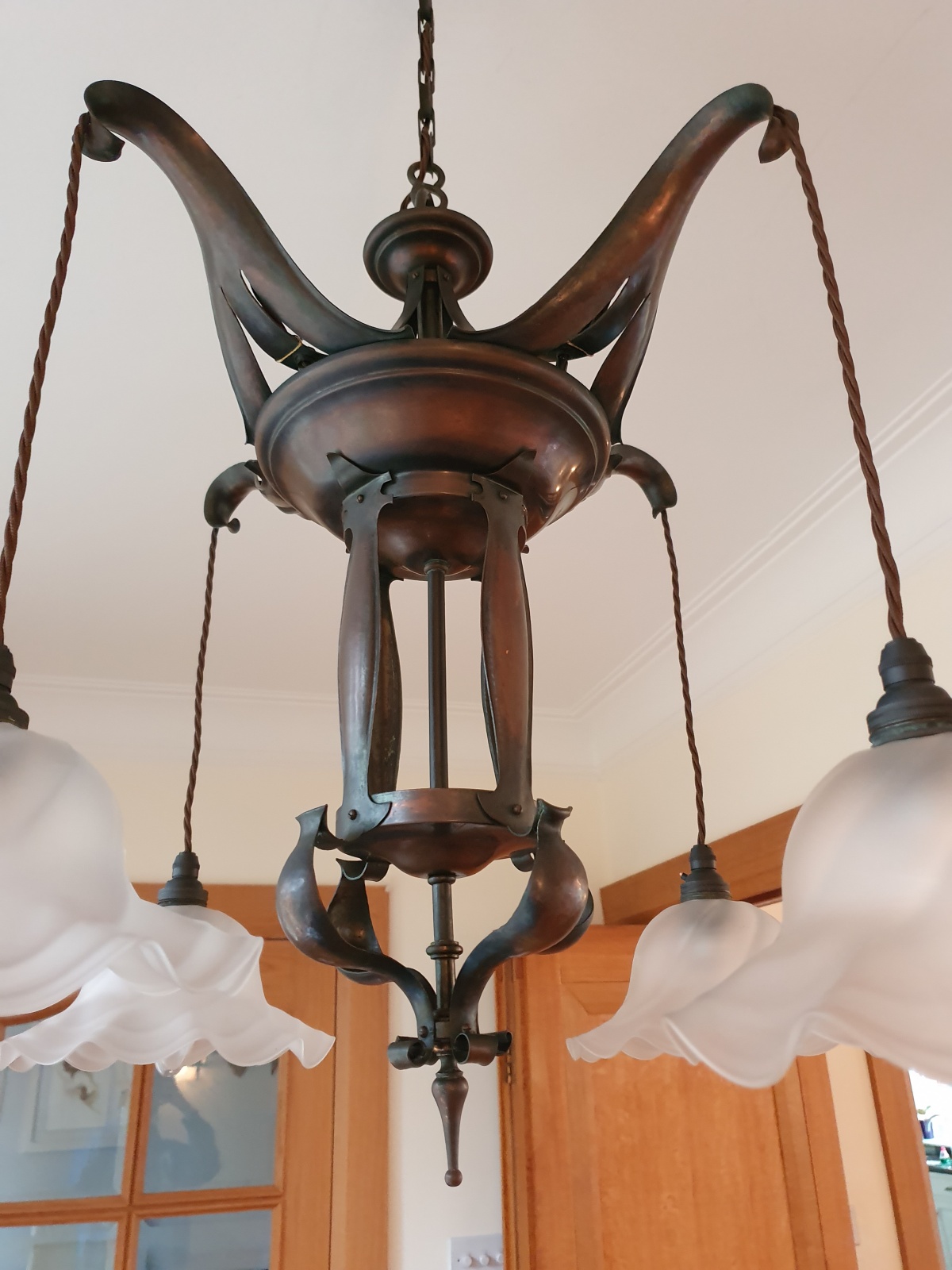 Style of Jesson, Birkett & Co. Ltd | Arts & Crafts Ceiling Light | England c.1900 | SOLD - Image 7