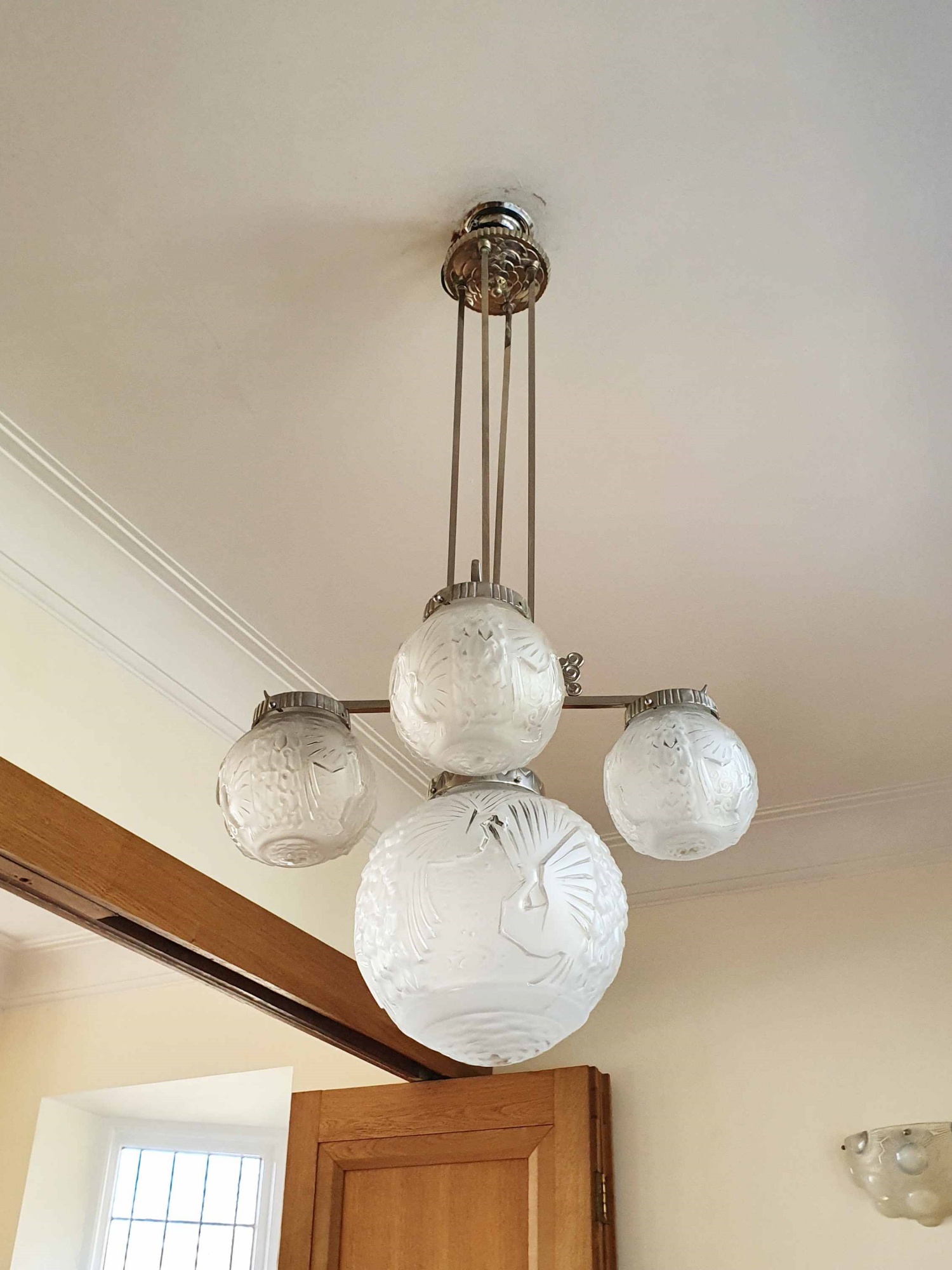 Pierre Maynadier & Muller Frères | "Le Paon" Chandelier | France c.1925 | SOLD - Image 4