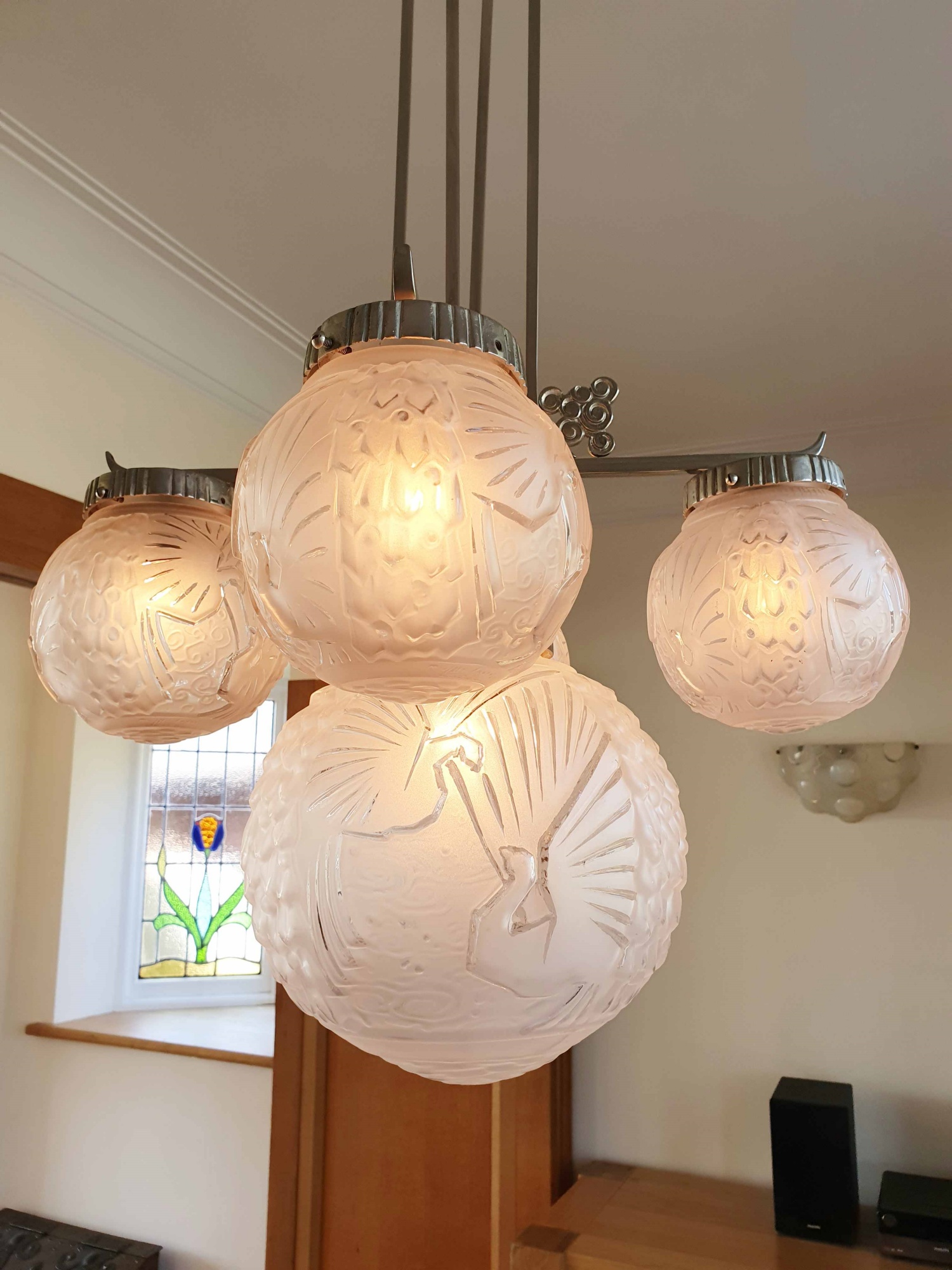 Pierre Maynadier & Muller Frères | "Le Paon" Chandelier | France c.1925 | SOLD - Image 7