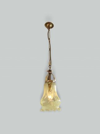 Henry G. Richardson and Sons | Larger Vaseline-glass Pendant Light