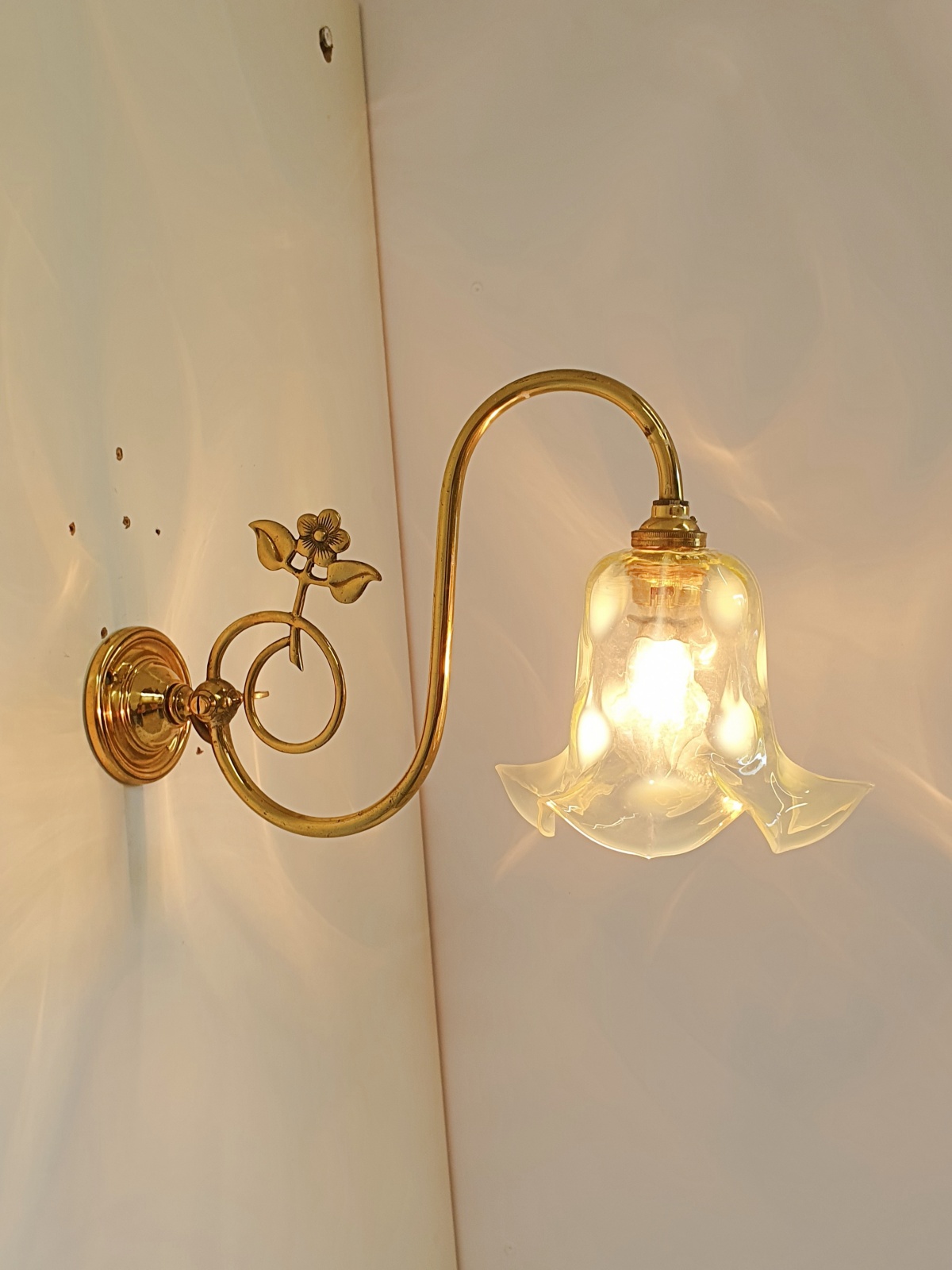 John Walsh Walsh | Art Nouveau Brass Wall Light | England c.1910 | SOLD - Image 2