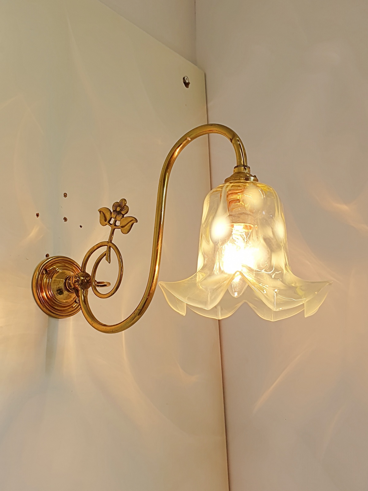 John Walsh Walsh | Art Nouveau Brass Wall Light | England c.1910 | SOLD - Image 4