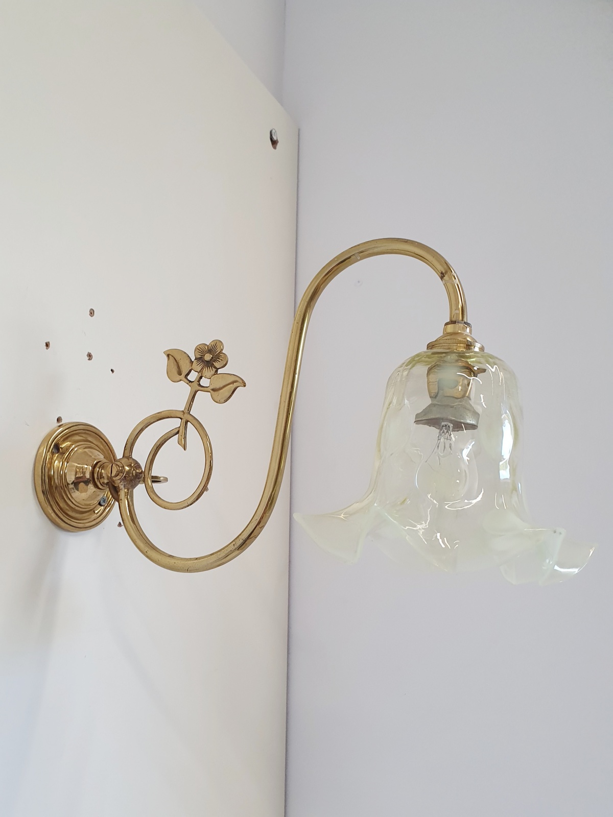 John Walsh Walsh | Art Nouveau Brass Wall Light | England c.1910 | SOLD - Image 5