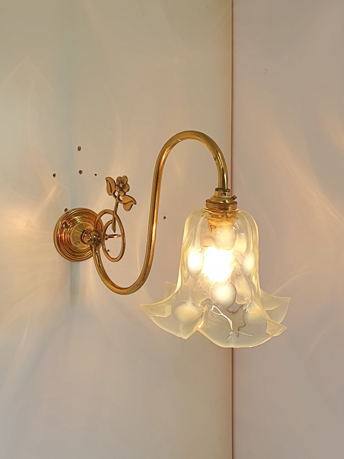 John Walsh Walsh | Art Nouveau Brass Wall Light | England c.1910 | SOLD - Image 6