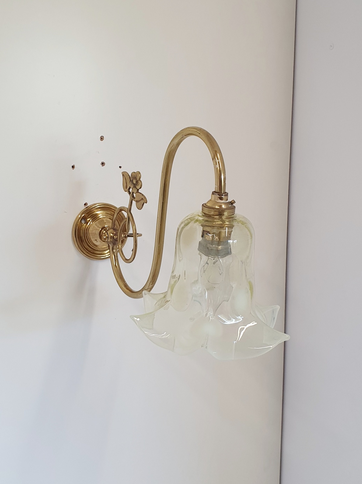 John Walsh Walsh | Art Nouveau Brass Wall Light | England c.1910 | SOLD - Image 7