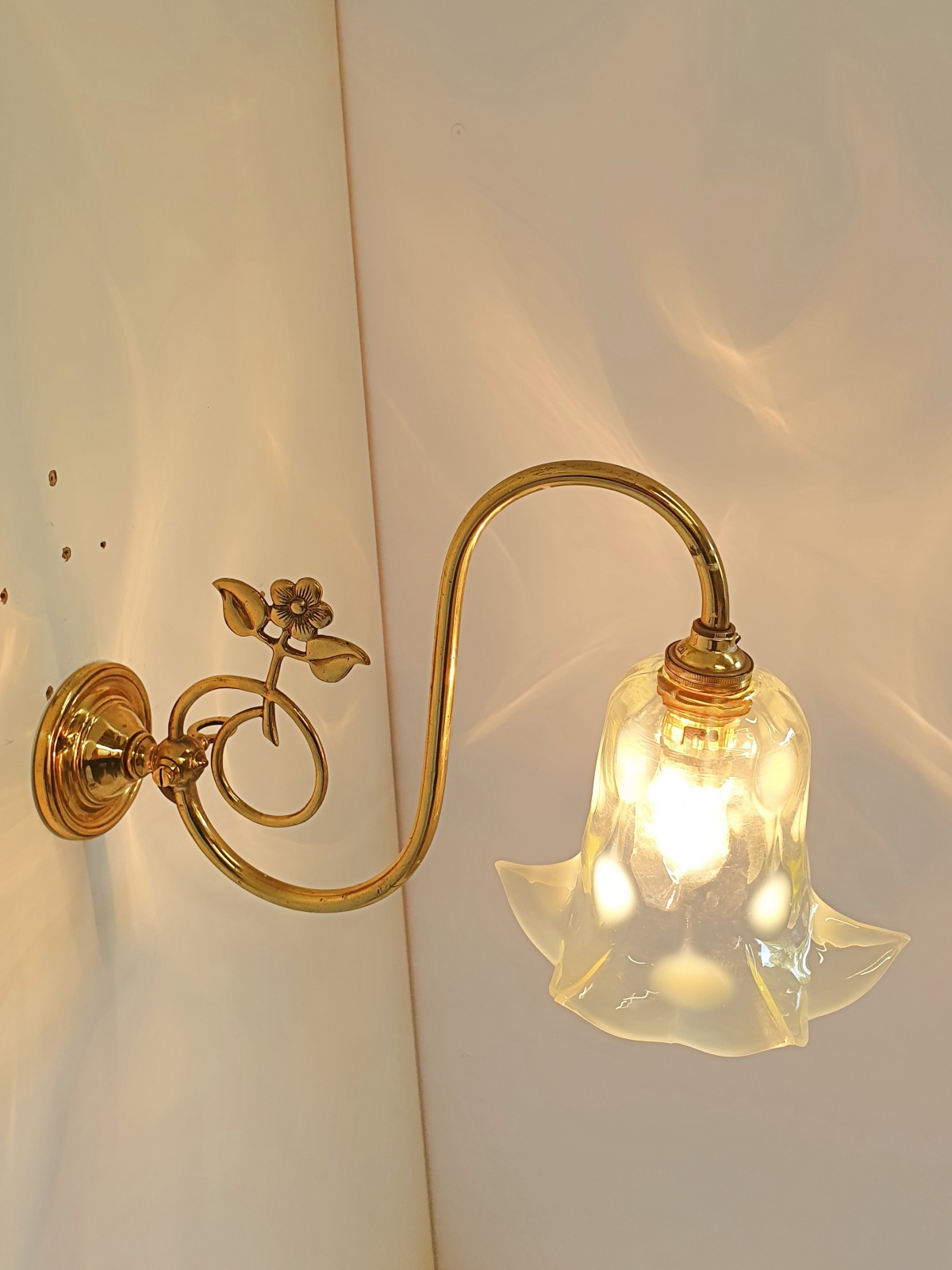 John Walsh Walsh | Art Nouveau Brass Wall Light | England c.1910 | SOLD - Image 8