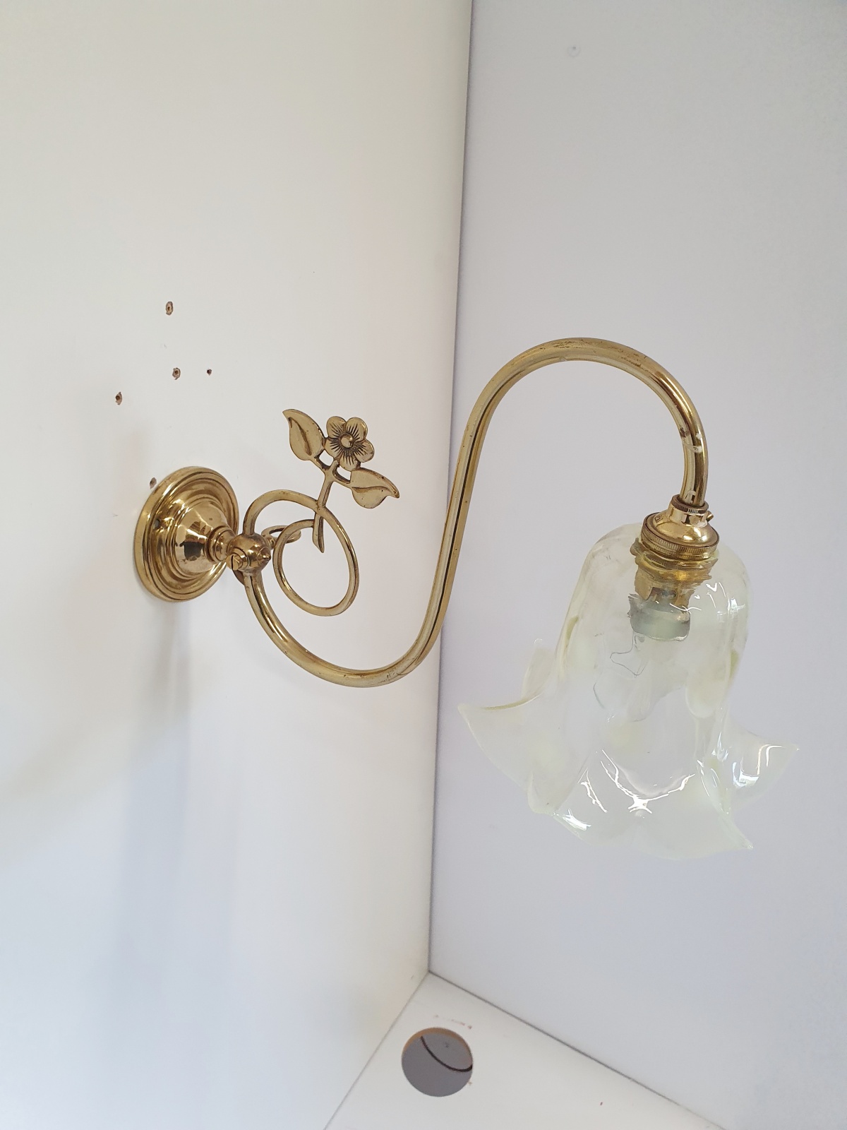 John Walsh Walsh | Art Nouveau Brass Wall Light | England c.1910 | SOLD - Image 9