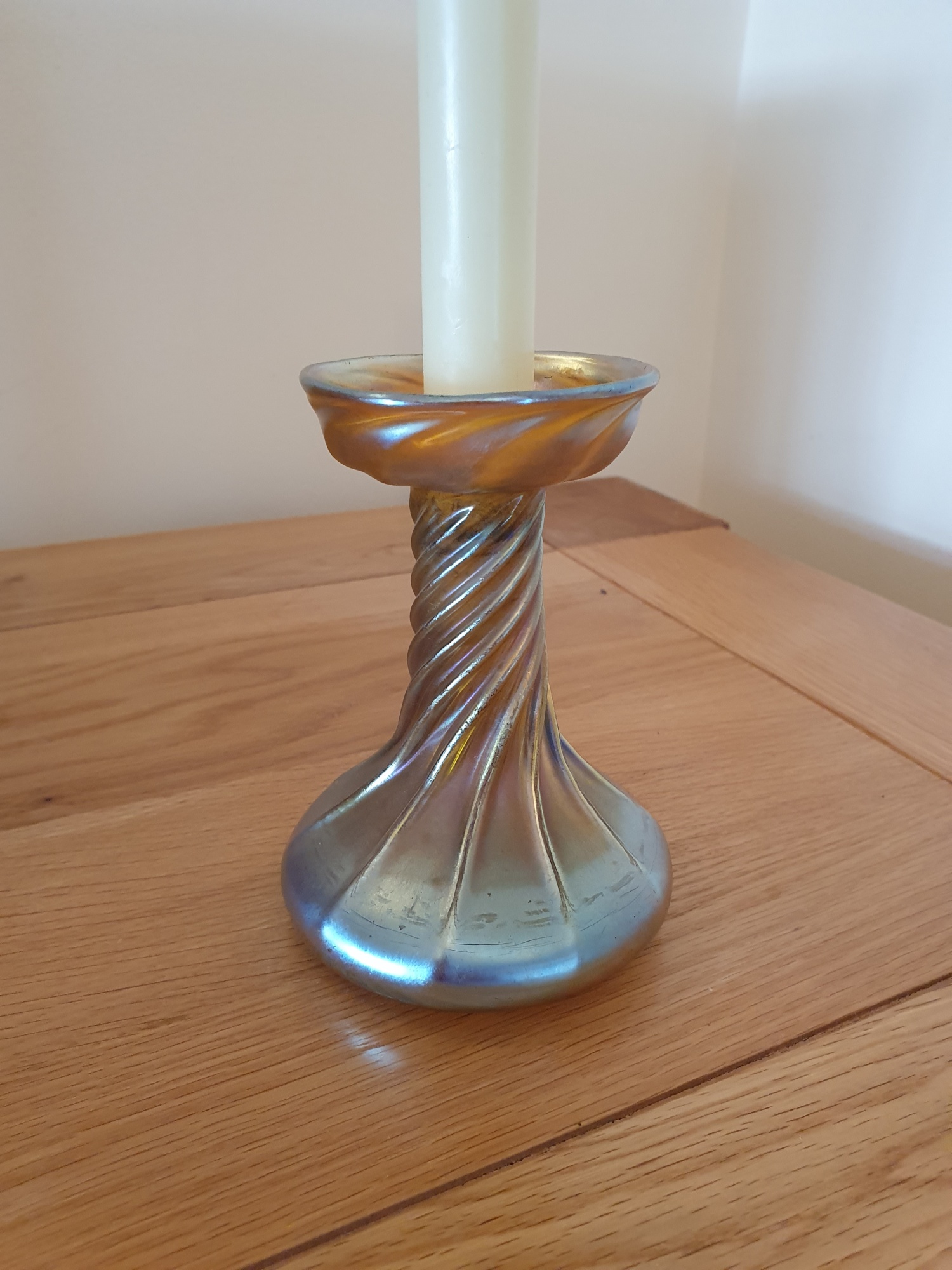 Louis Comfort Tiffany, NewYork | Iridescent Glass Candlestick | U.S.A c.1910 | SOLD - Image 4