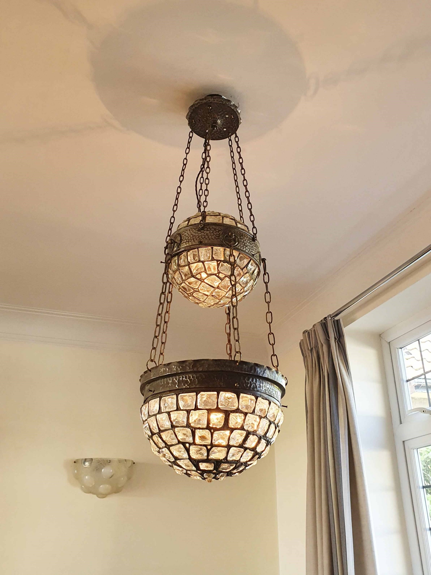 Unsigned | Secessionist "Jugenstil" Leaded-Glass lantern | Austrian c.1900-10 | SOLD - Image 2