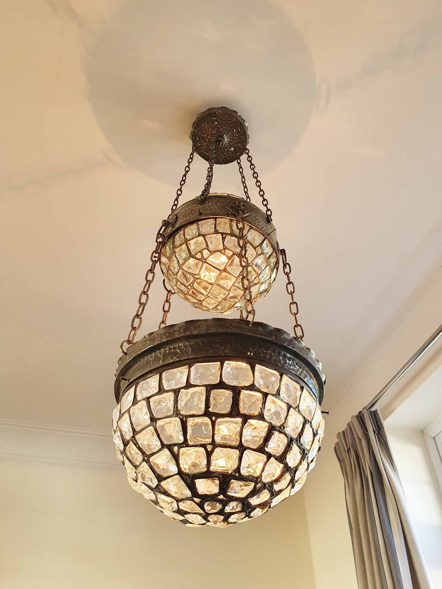 Unsigned | Secessionist "Jugenstil" Leaded-Glass lantern | Austrian c.1900-10 | SOLD - Image 3